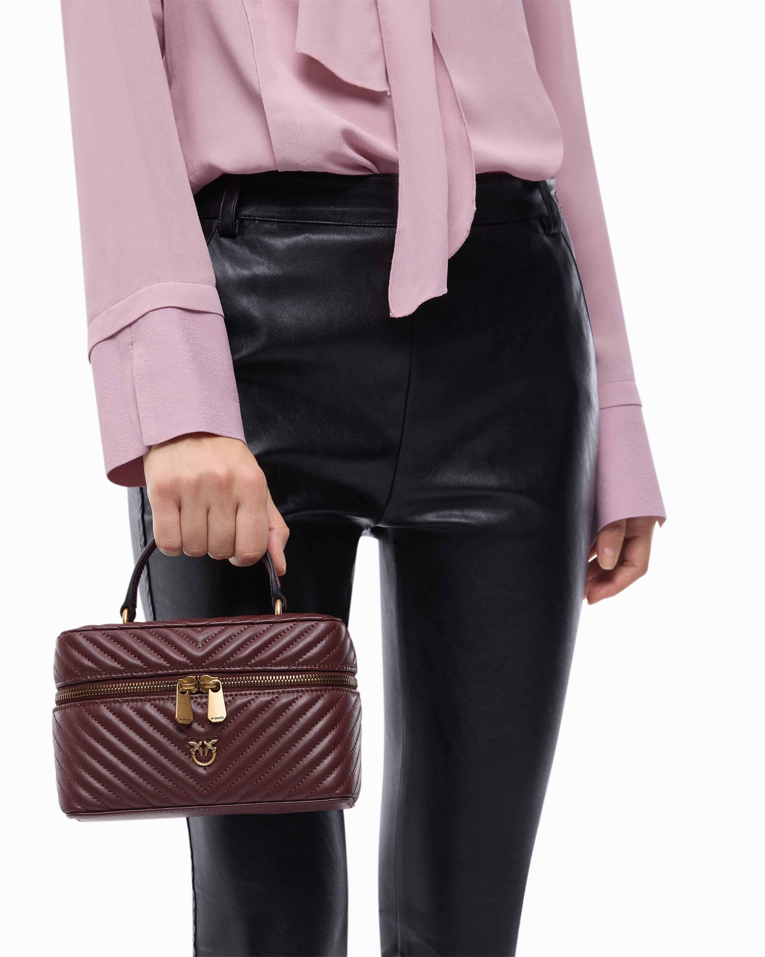 Pinko Vanity Soft Mini kosmetyczka kuferek bordeaux