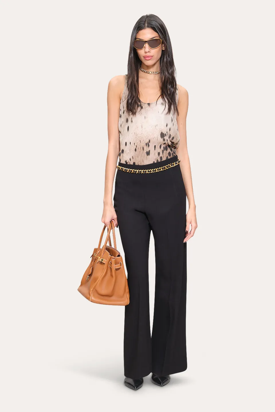 Elie Tahari Crepe Wide Pant spodnie czarne Black