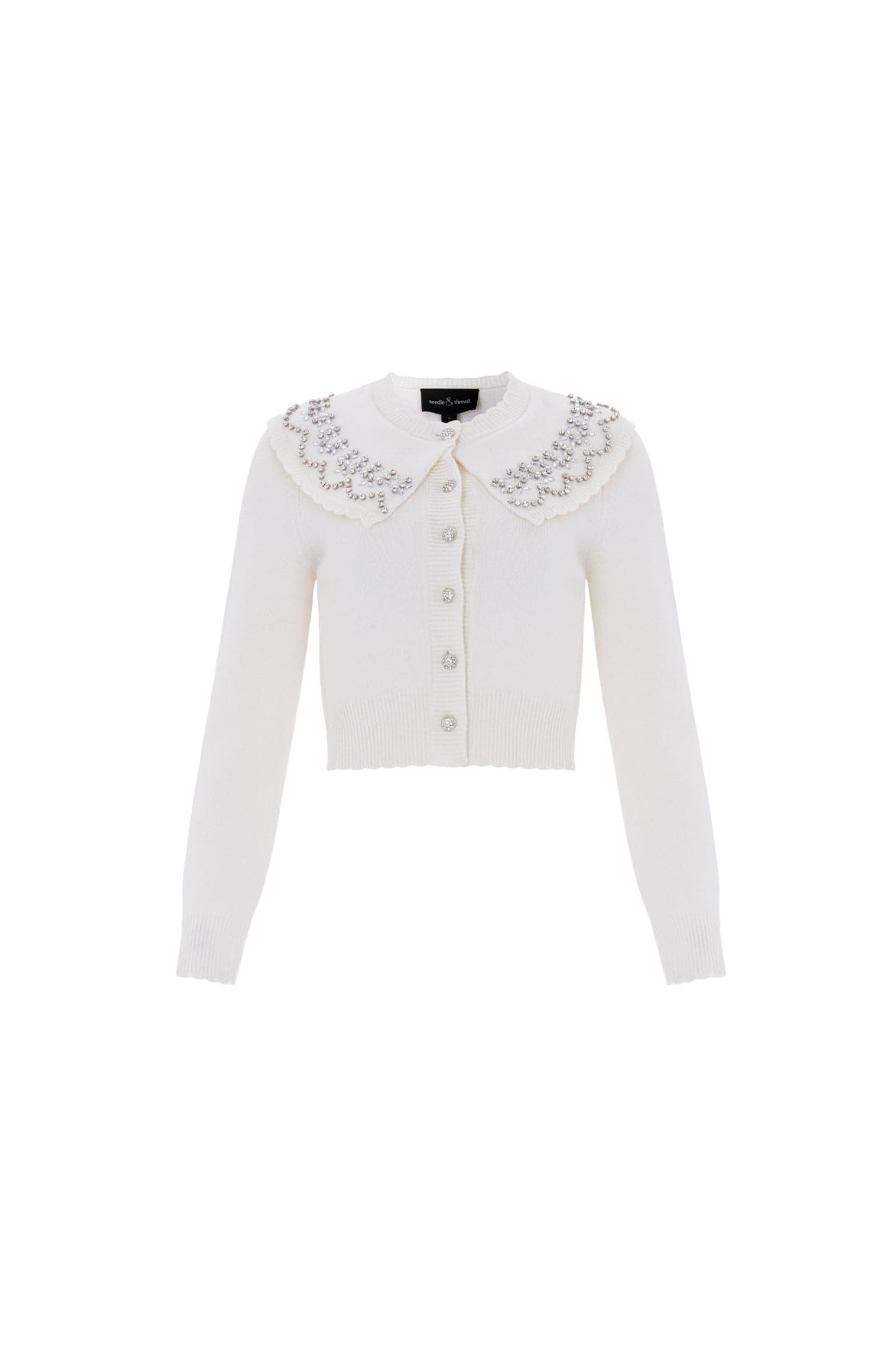 Needle & Thread Embellished Cape kardigan Cream