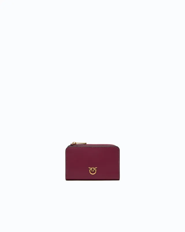 Pinko Mini Wallet portfel brązowy skóra gładka