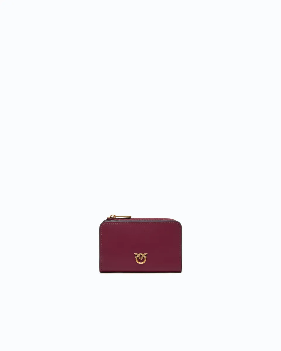 Pinko Mini Wallet portfel brązowy skóra gładka