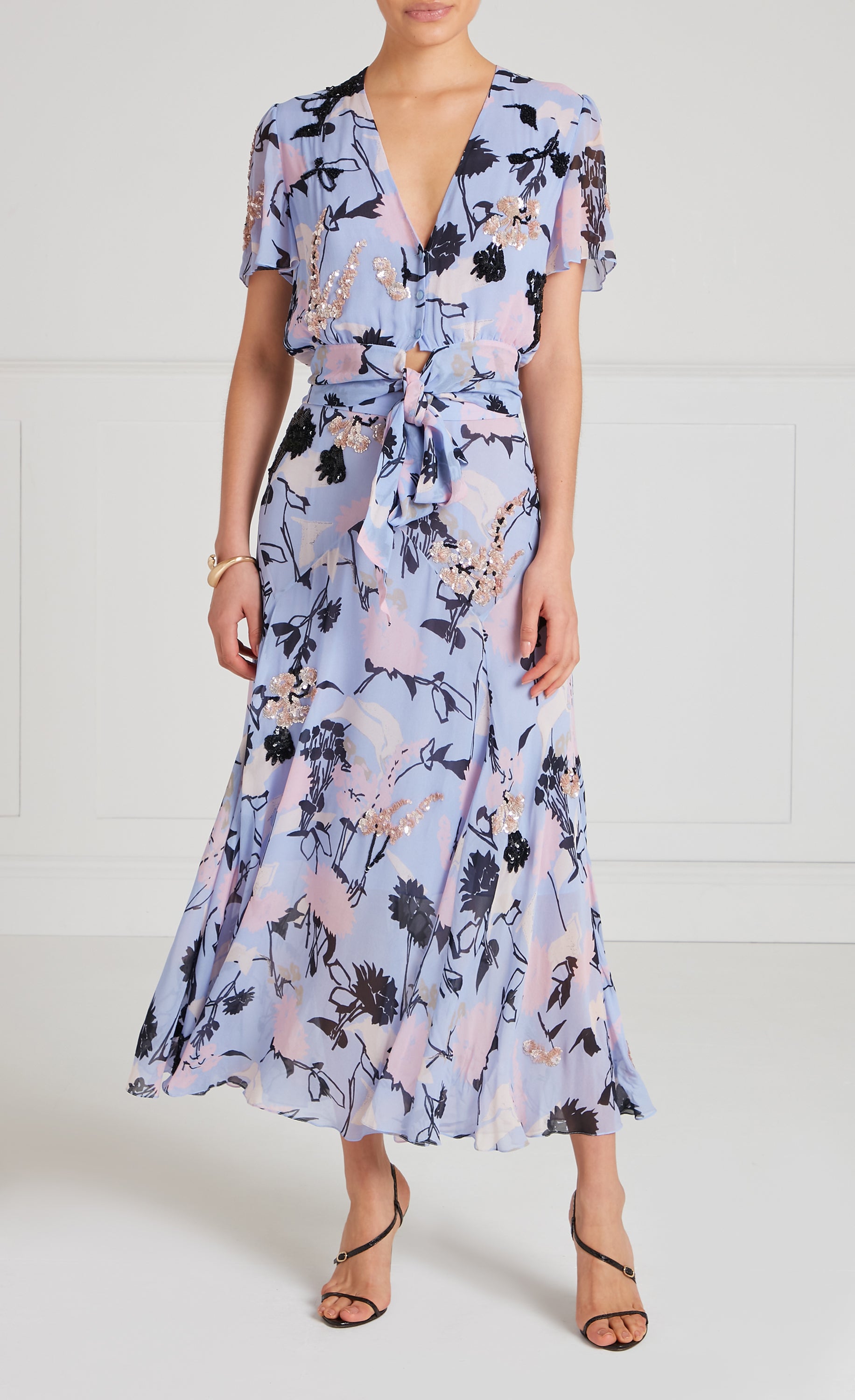 Temperley London Maisie spódnica lawendowa midi