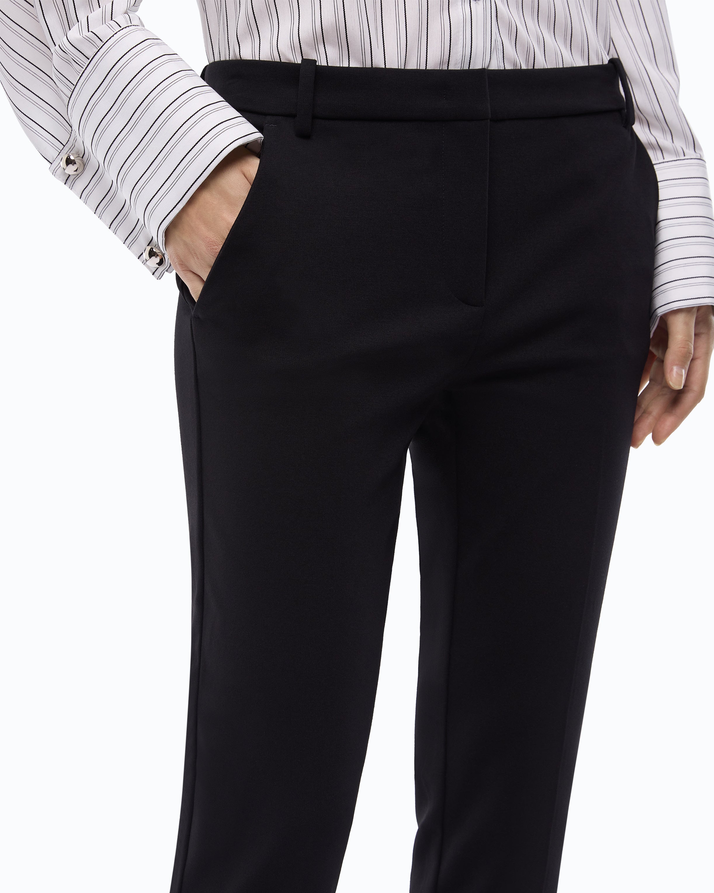 Pinko Bello Trousers spodnie cygaretki czarne wiskoza