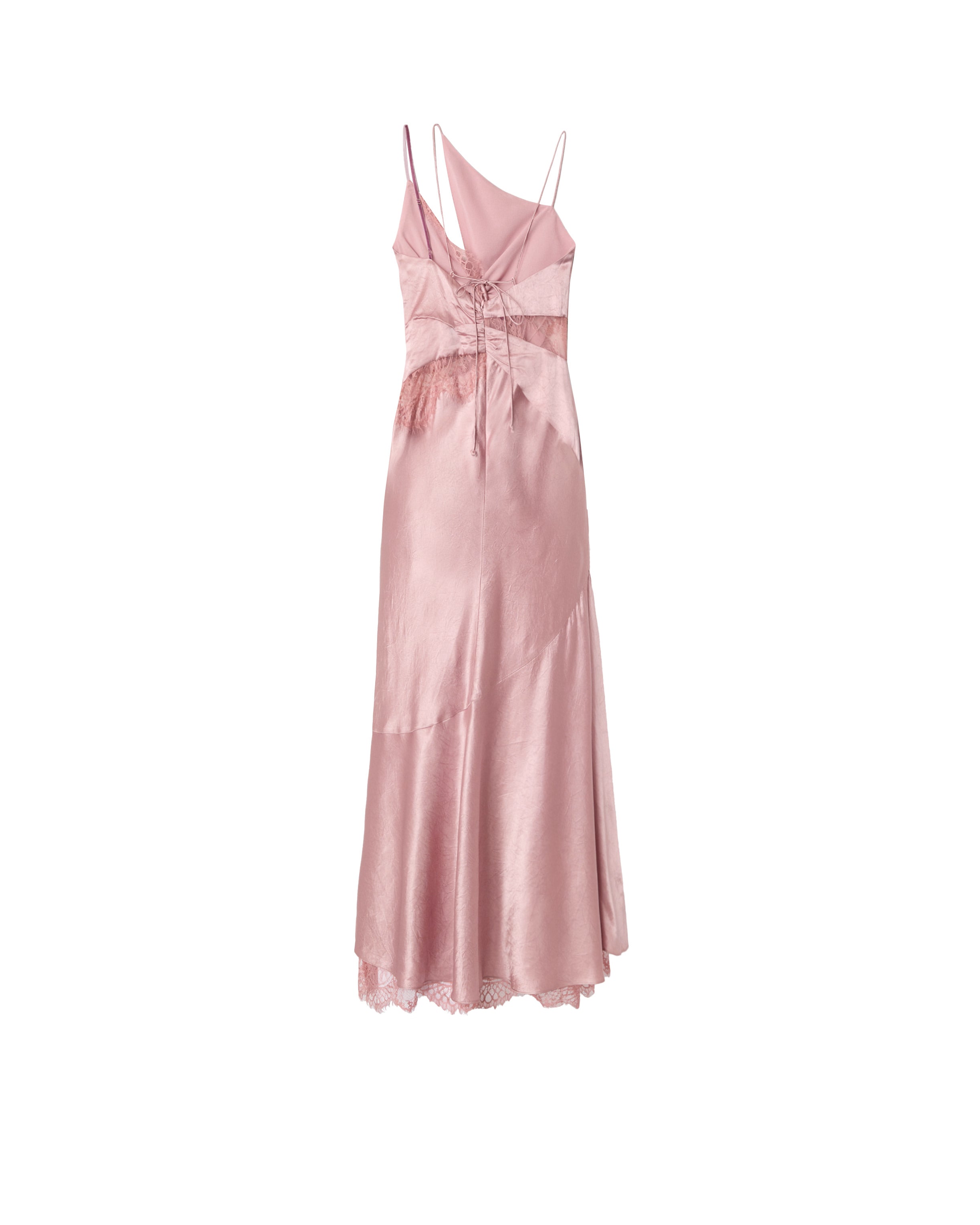 Pinko Ferrari Dress sukienka satynowa długa różowa