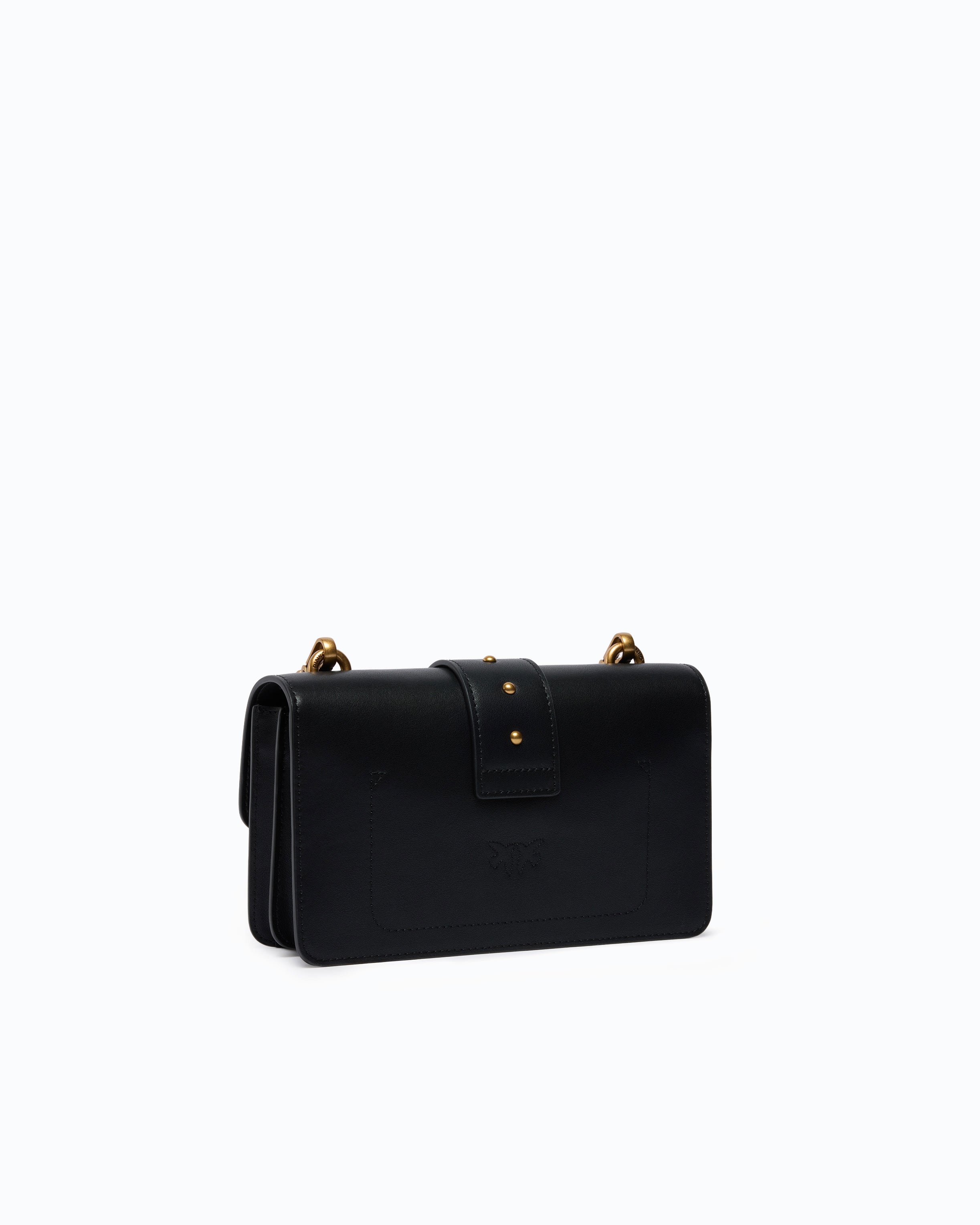 Pinko Love Bag One torebka mini skórzana czarna