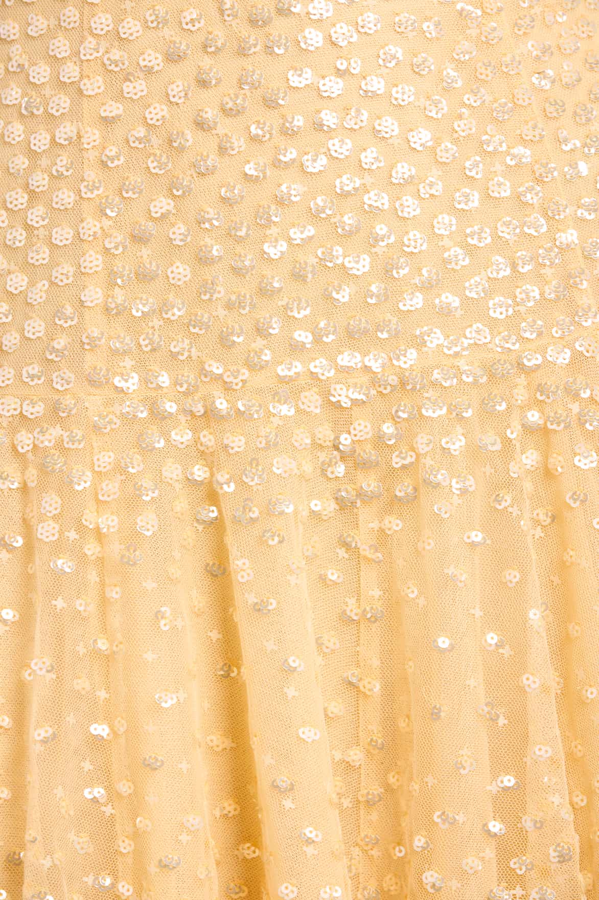 Needle & Thread Sunrise Sequin Ballerina sukienka żółta