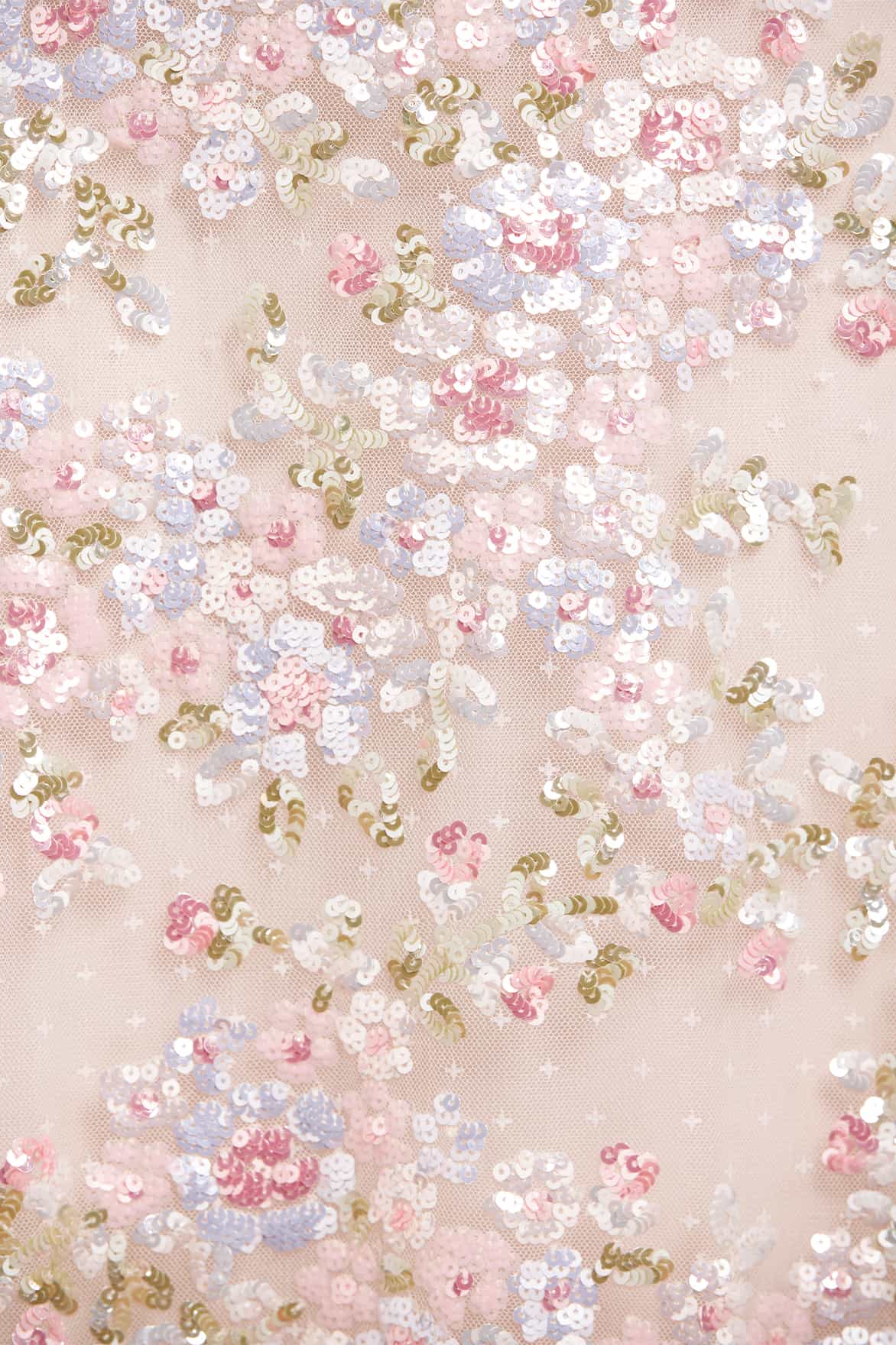 Needle & Thread Dream Garland suknia kremowa cekinowa z bufkami