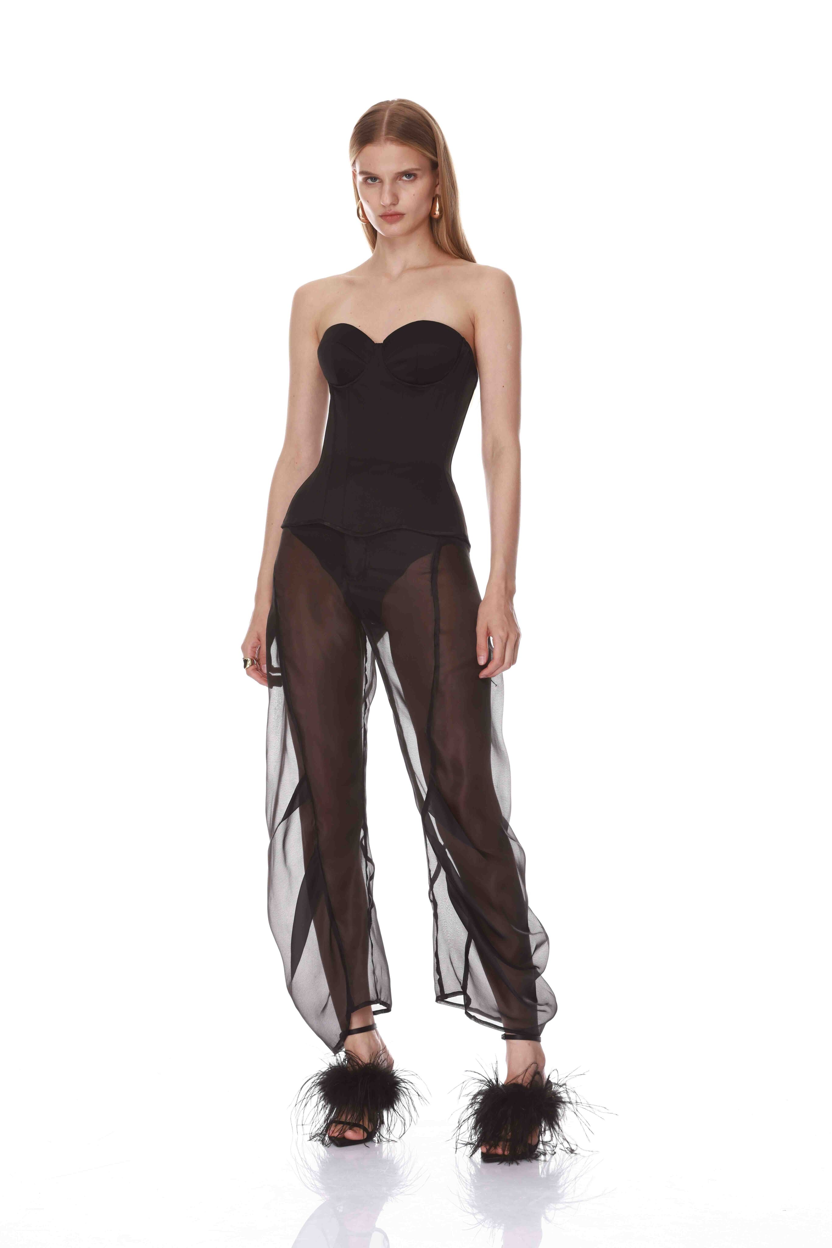 Bronx and Banco Vivi Satin Corset gorset czarny