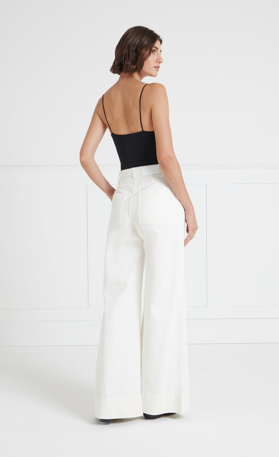 Temperley London Raquel jeansy białe wide leg
