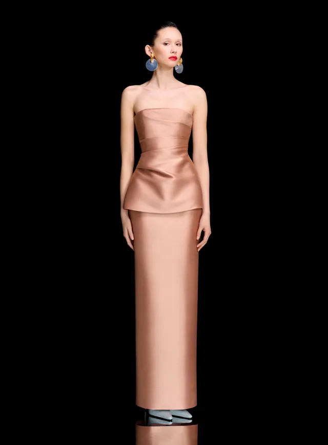 Solace London Lucille Maxi Dress sukienka nude