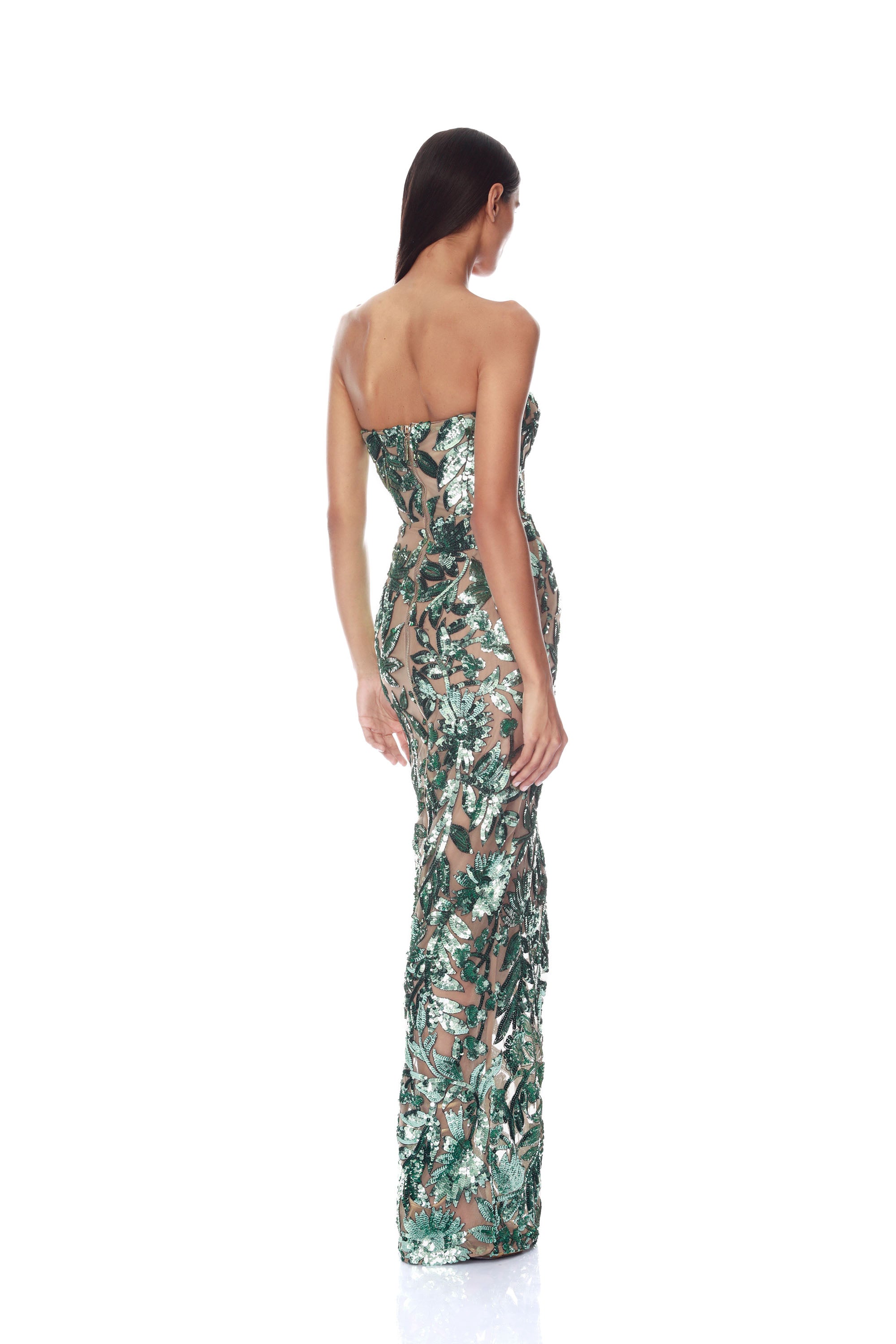 Bronx and Banco Dahlia Teal Strapless sukienka morska