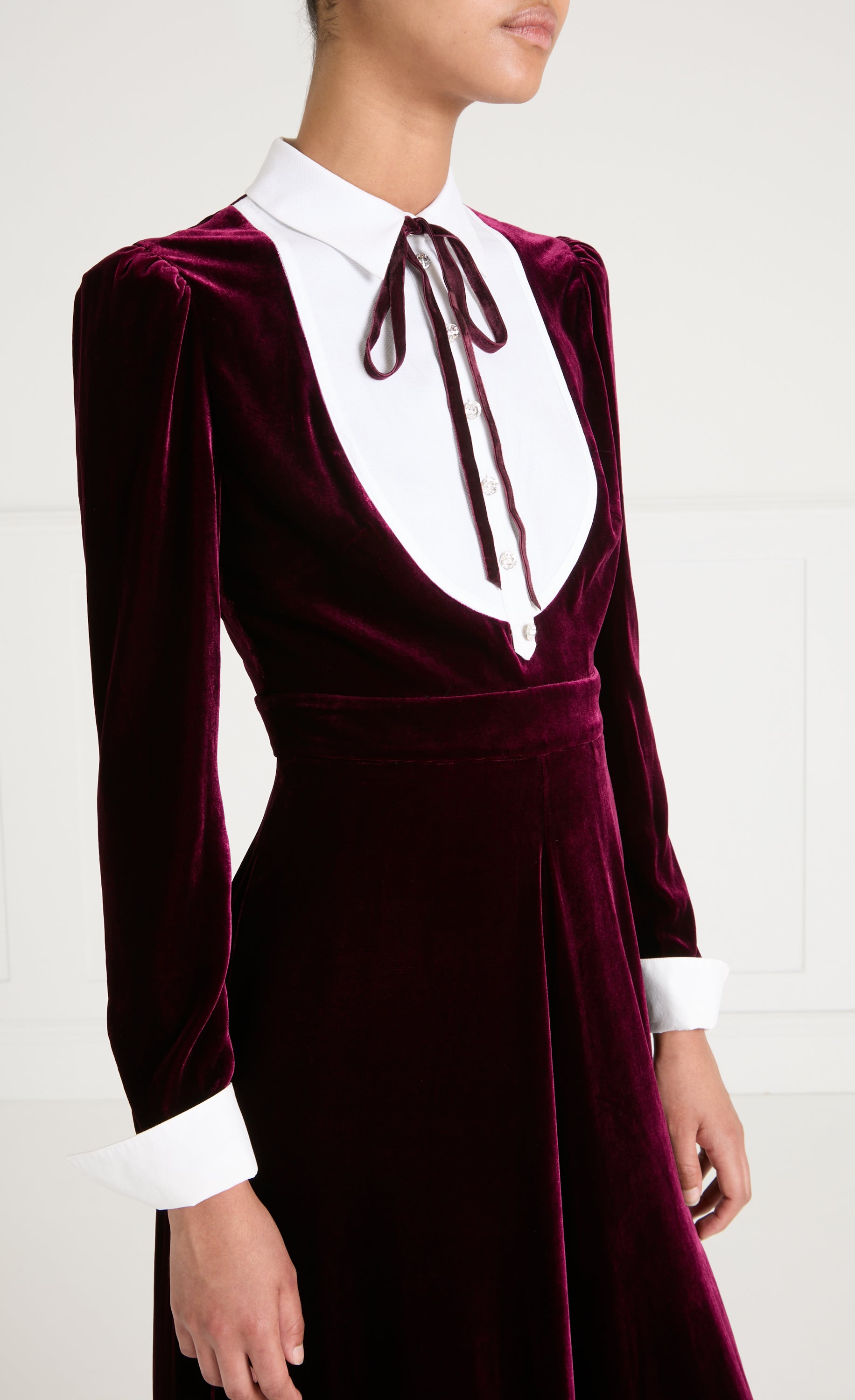 Temperley London Pompidou sukienka bordowa midi
