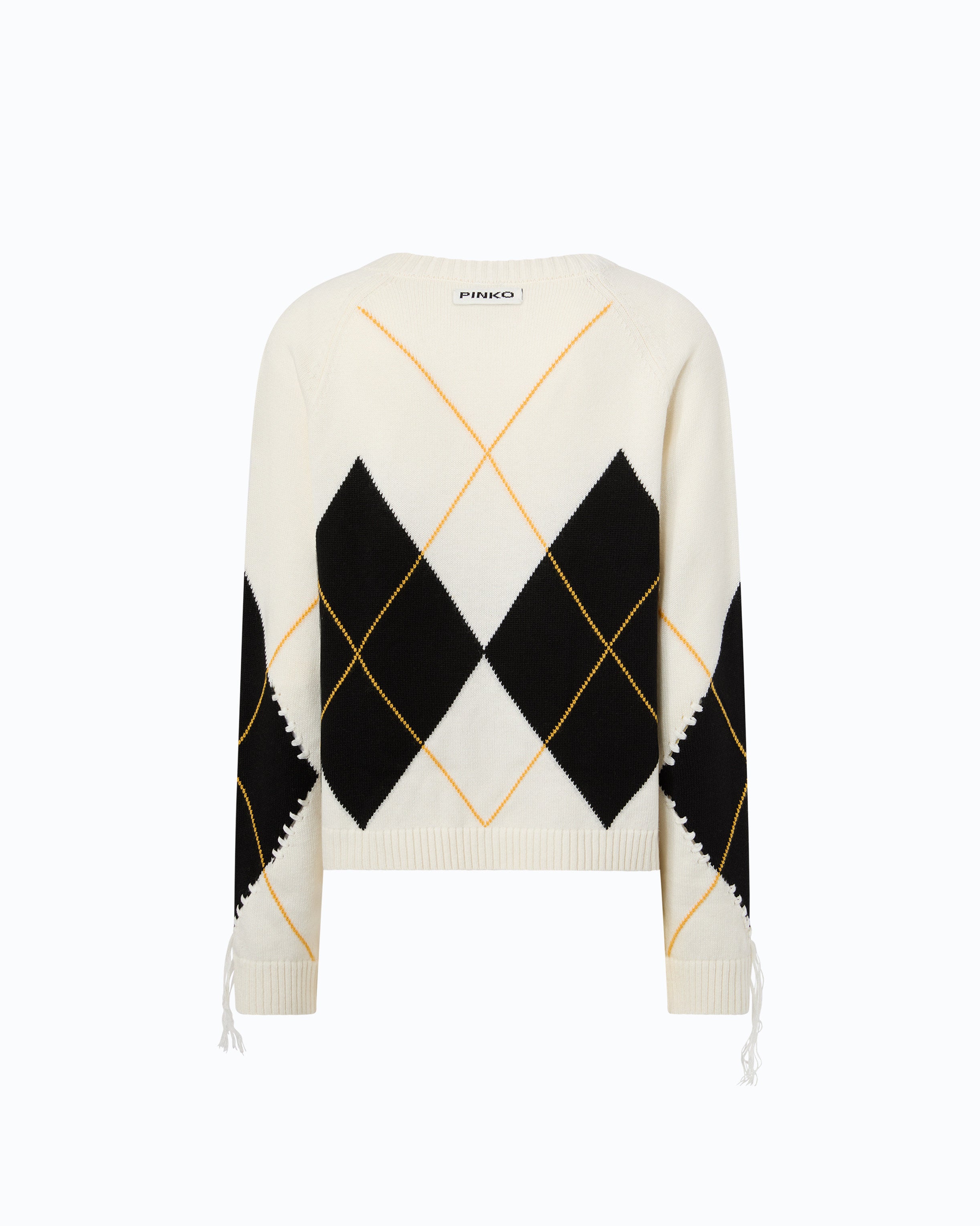Pinko Berna Sweater sweter beżowy w romby