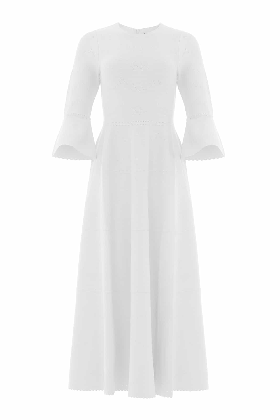Needle & Thread Pretty Pointelle Knit Gown sukienka biała dzianinowa