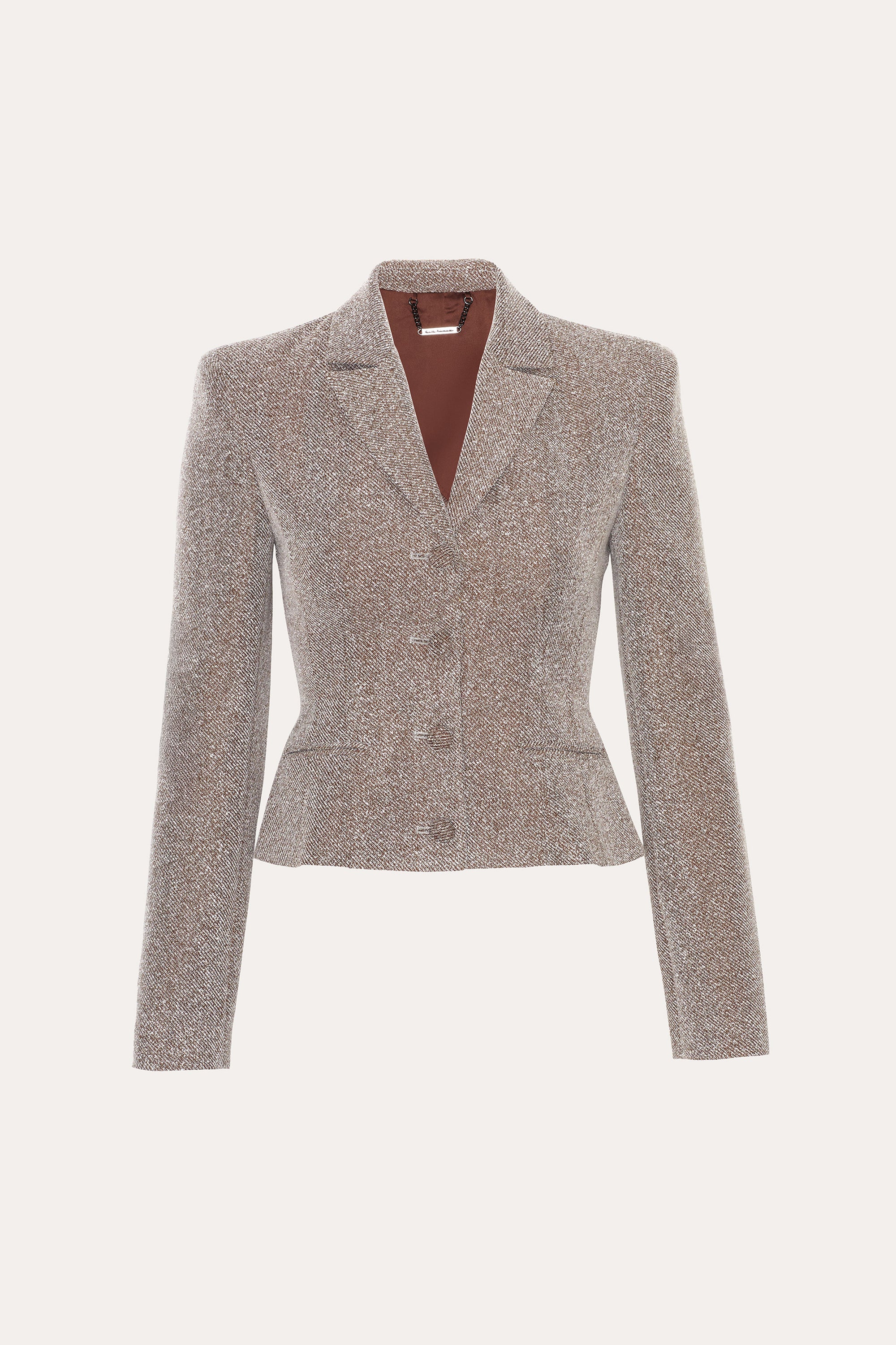 Elie Tahari Pamela marynarka Brown Melange bukla