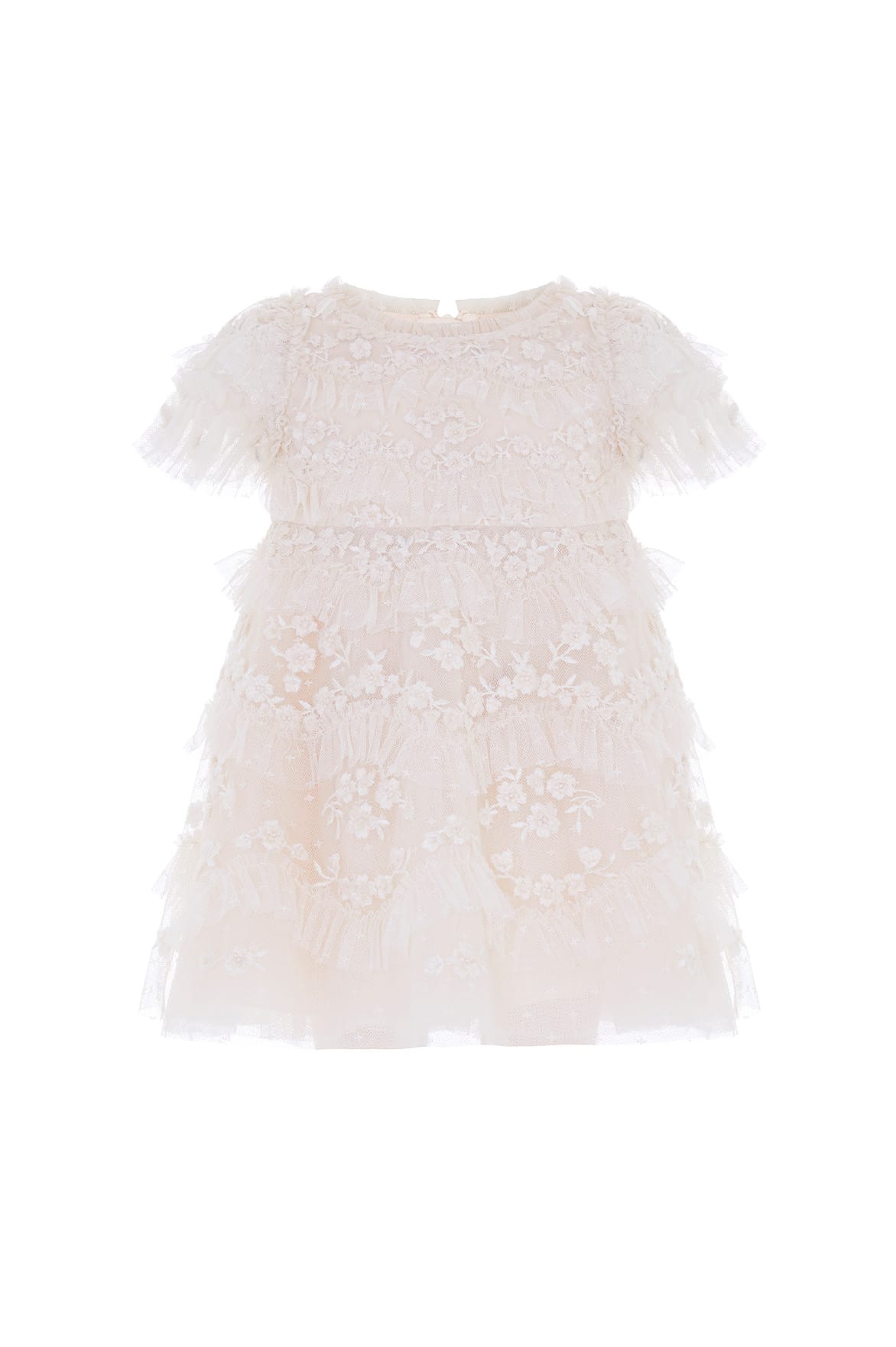 Needle & Thread Daisy Wave Baby sukienka niemowlęca Cream haftowana