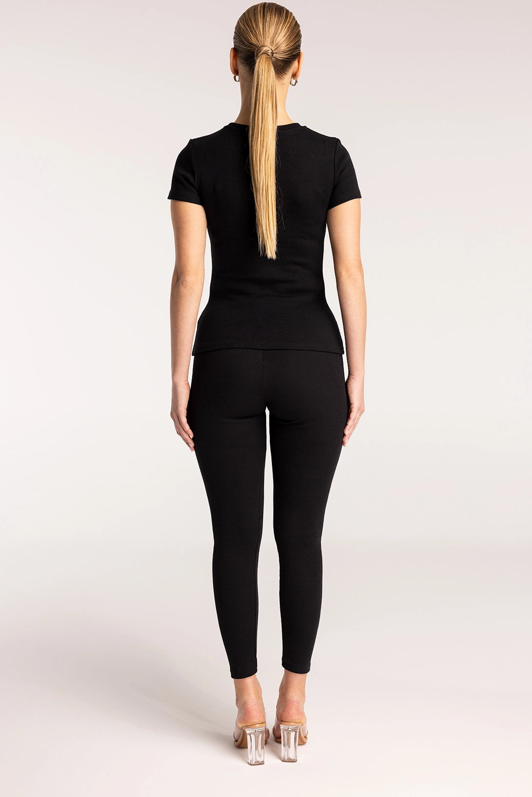 Nudyess Monday top basic ecru prążkowany