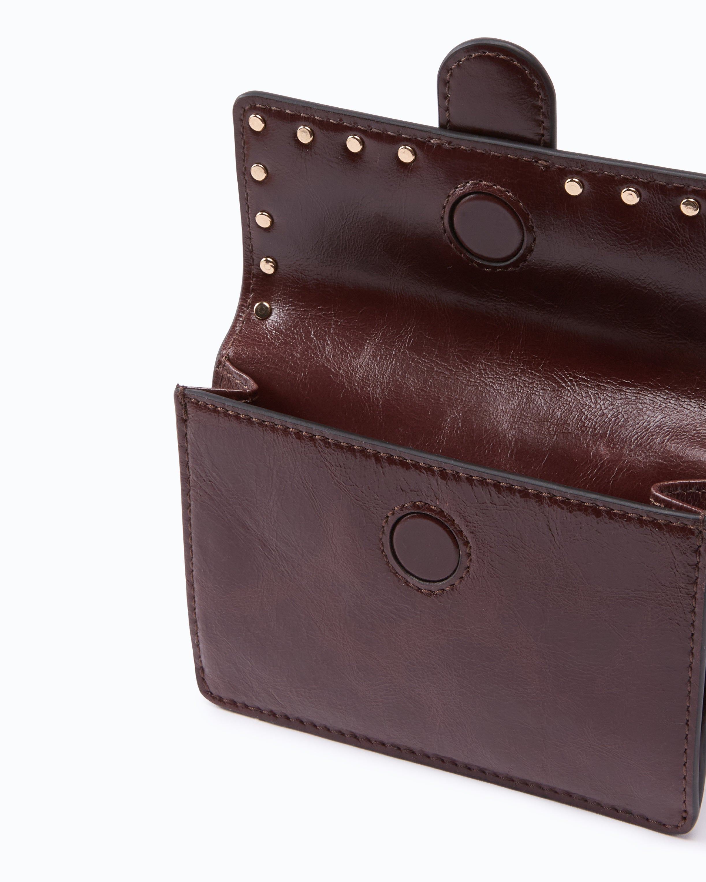 Pinko Love Pocket Studs etui na karty skórzane z łańcuszkiem