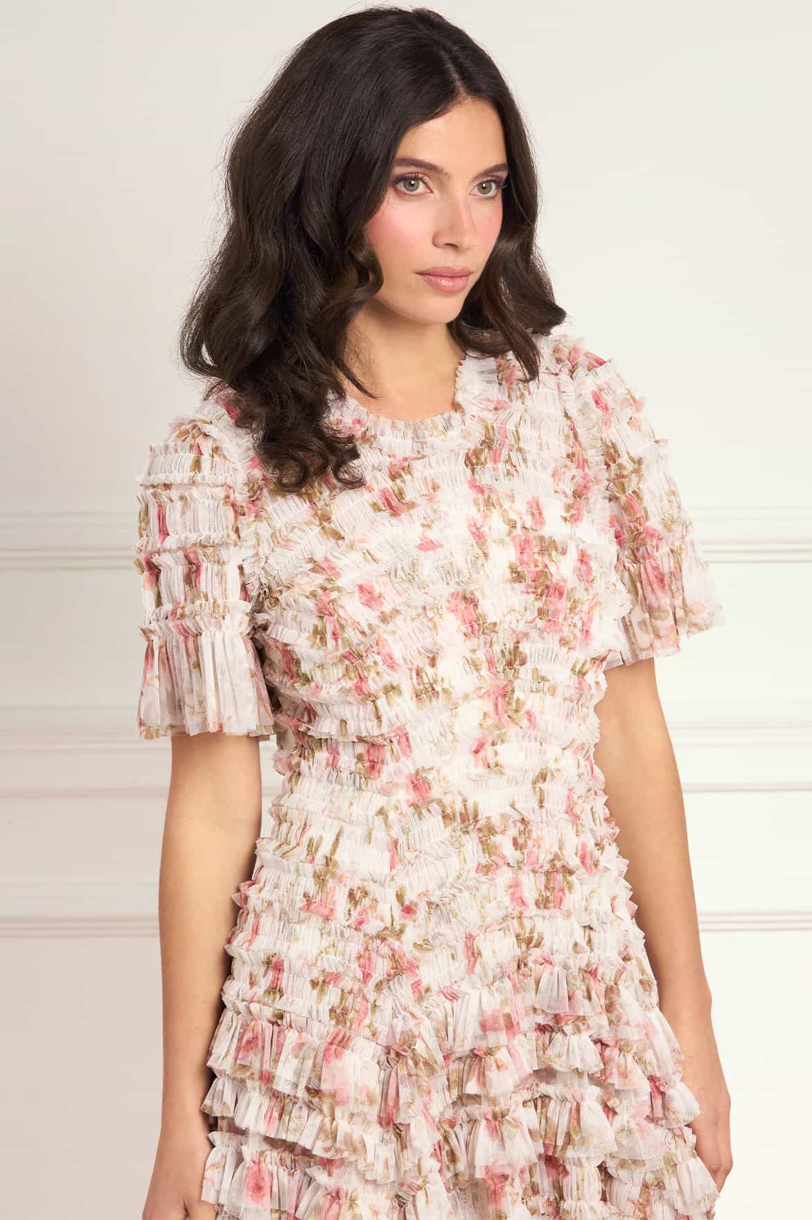 Needle & Thread Summer’s Rose suknia wieczorowa White