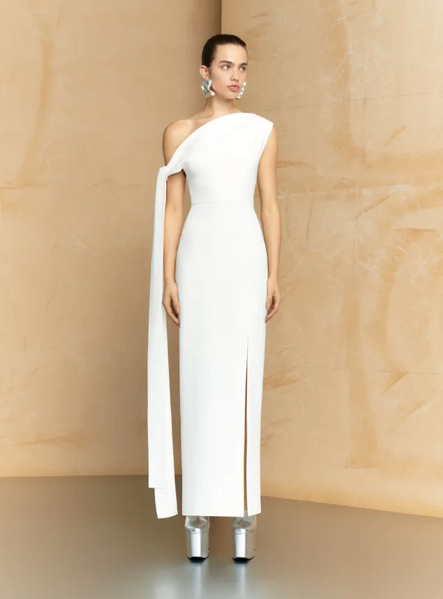 Solace London Irina sukienka maxi kremowa