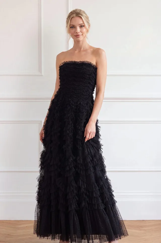 Needle & Thread Thalia Strapless Gown suknia wieczorowa czarna