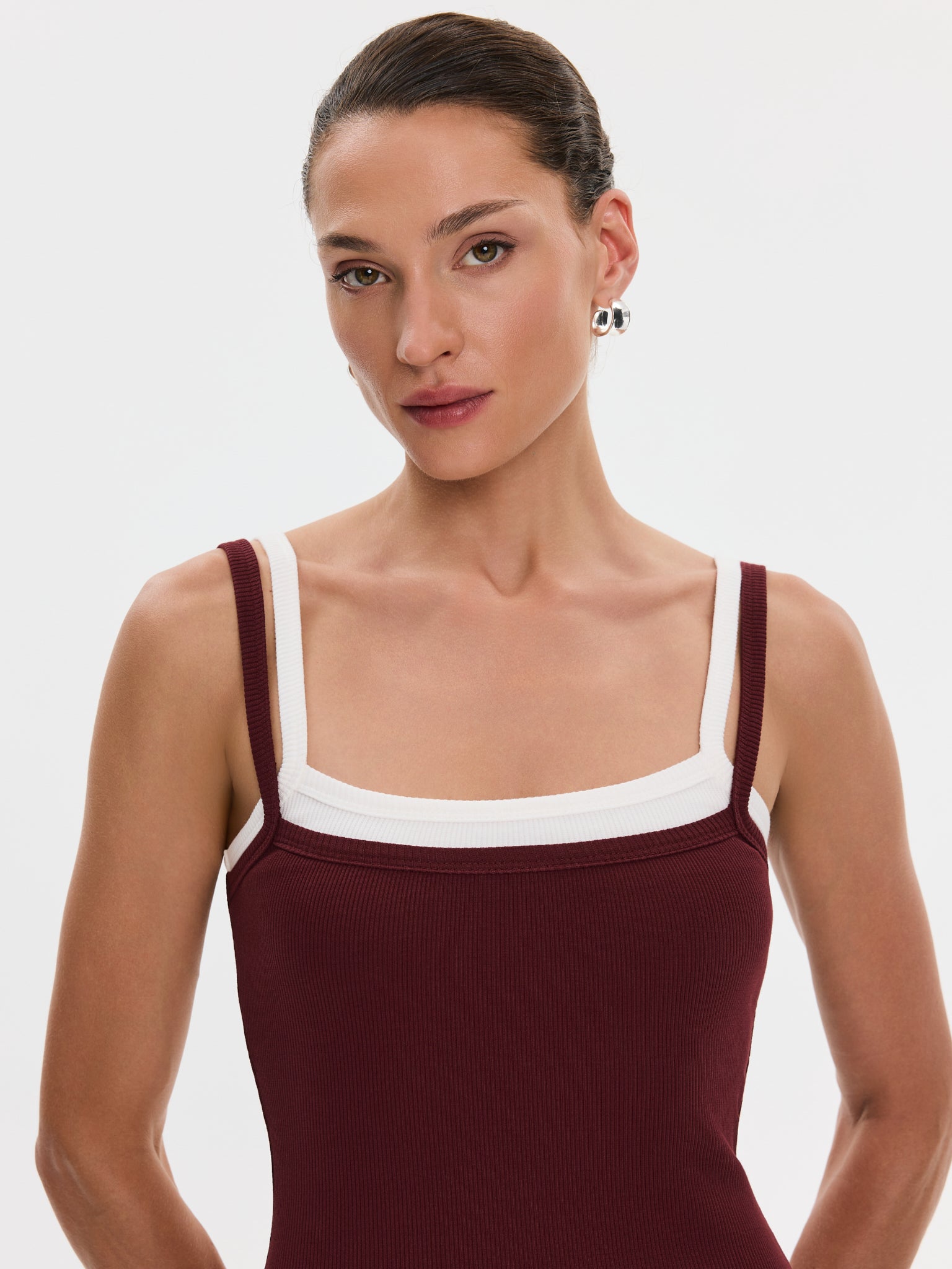 Nudyess Lisa sukienka midi Burgund XS/S bawełniana