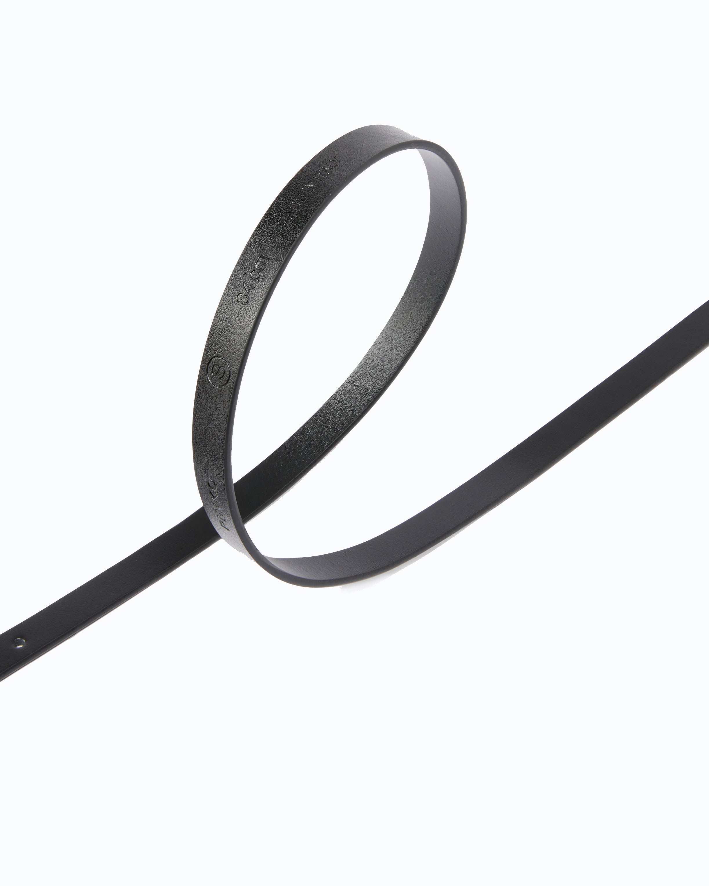 Pinko Saddle Belt H1 pasek skórzany wąski 1,2 cm