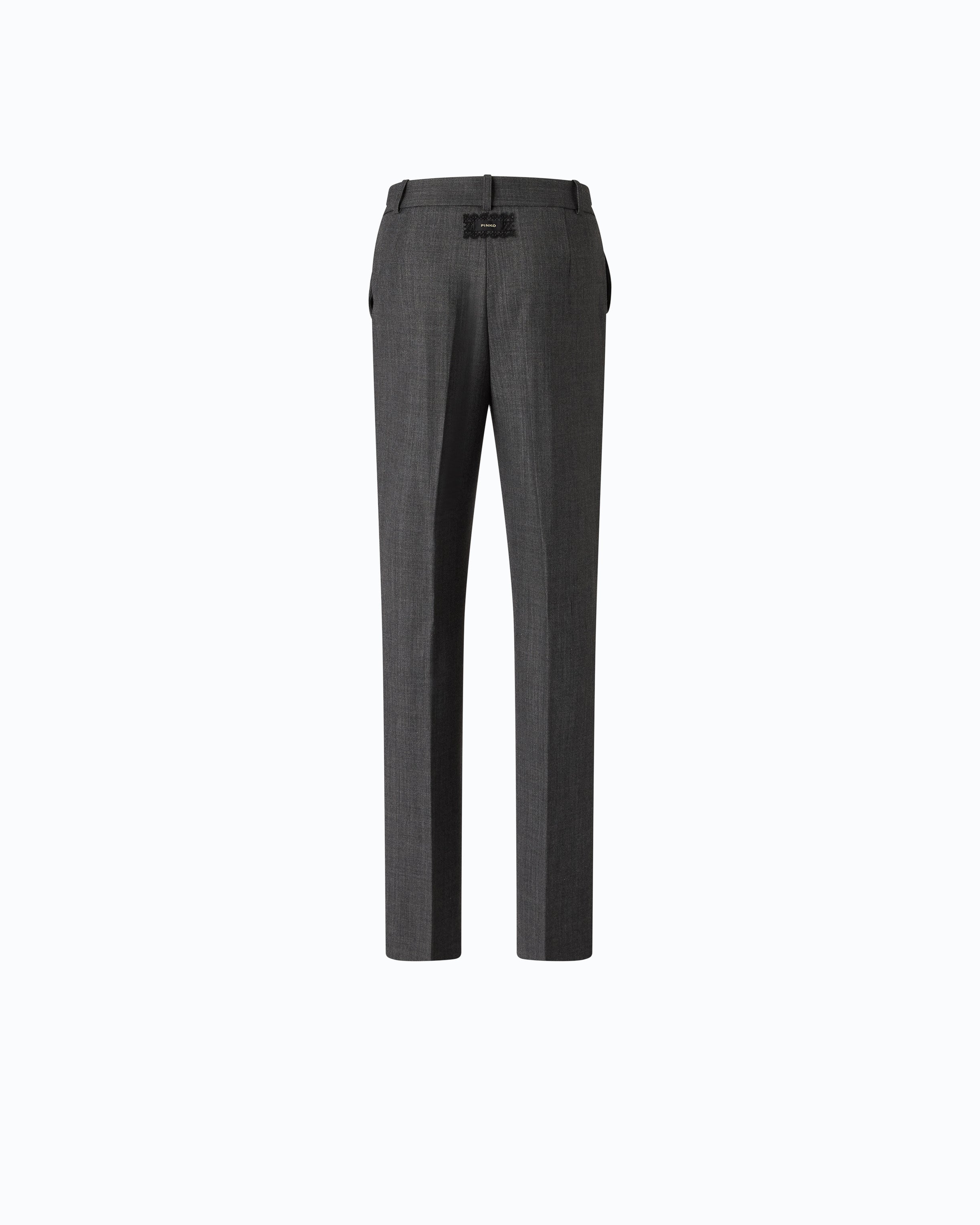 Pinko Pleione Pants spodnie cygaretki wełna szare