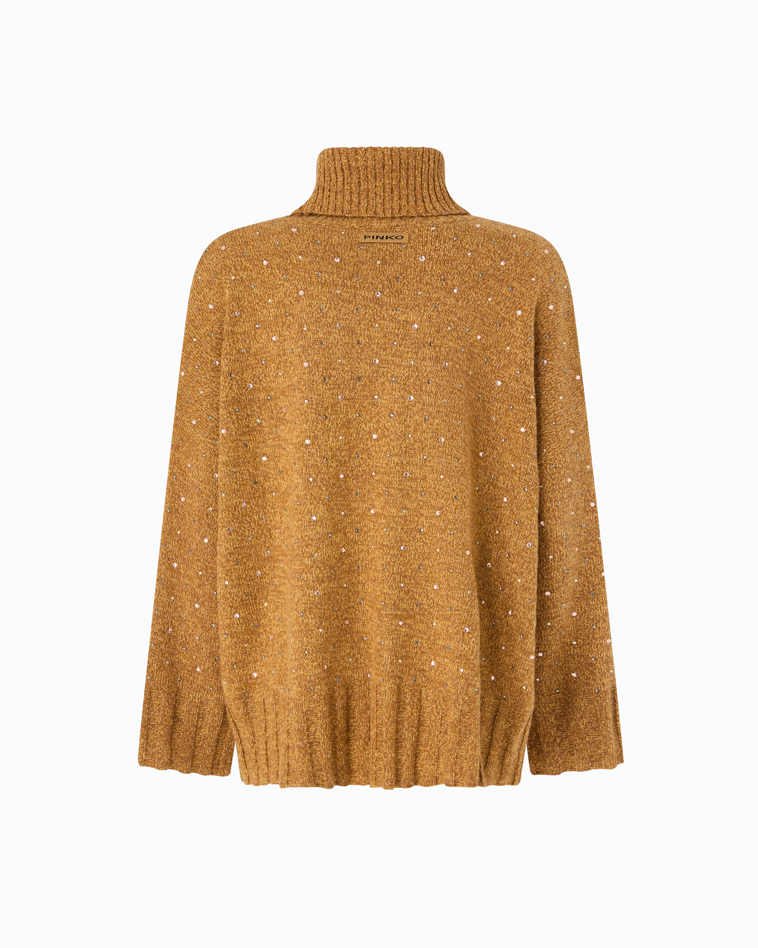 Pinko Dresda Turtleneck sweter golf w kryształki