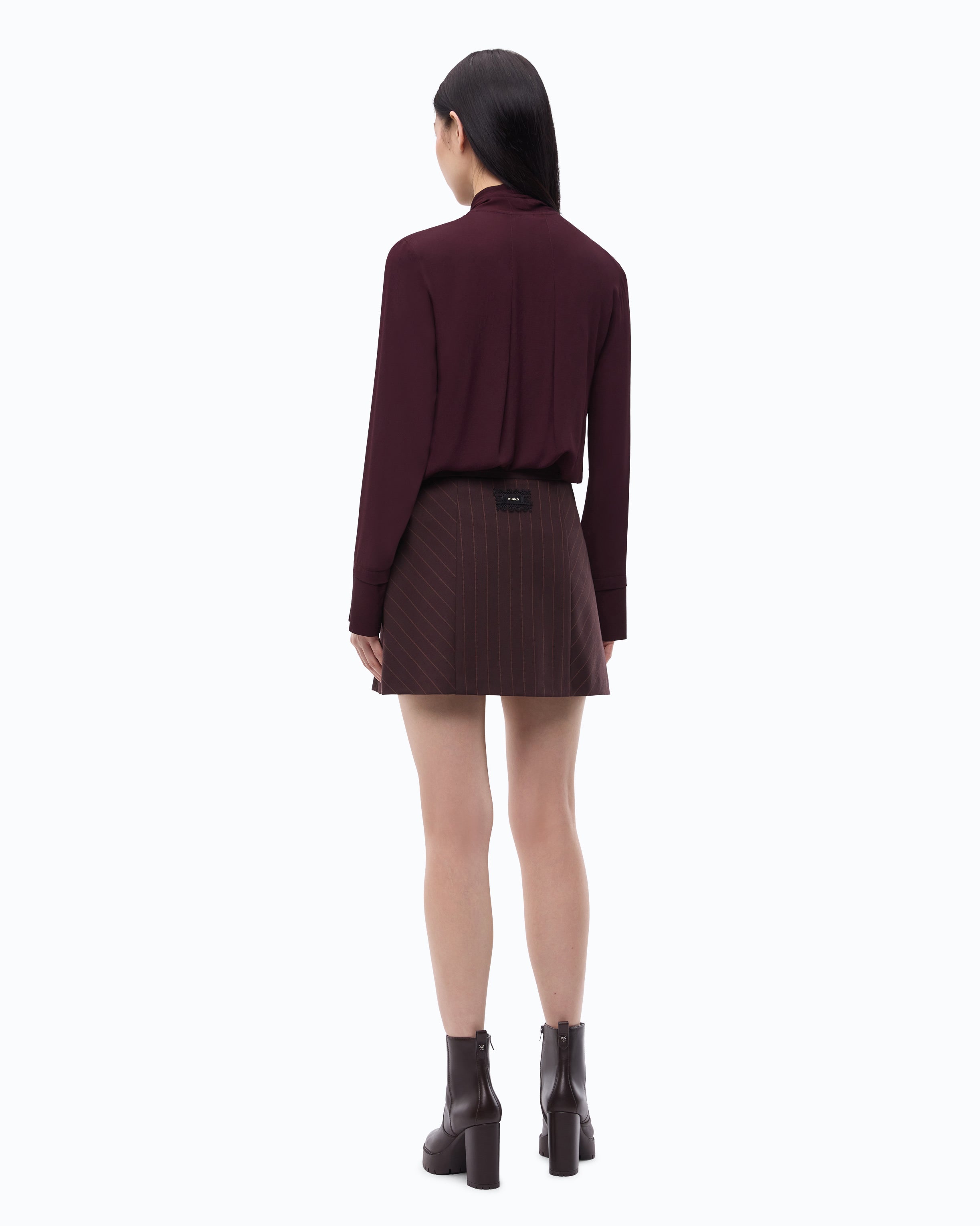 Pinko Brunnera Blouse bluzka bordowa wiskoza