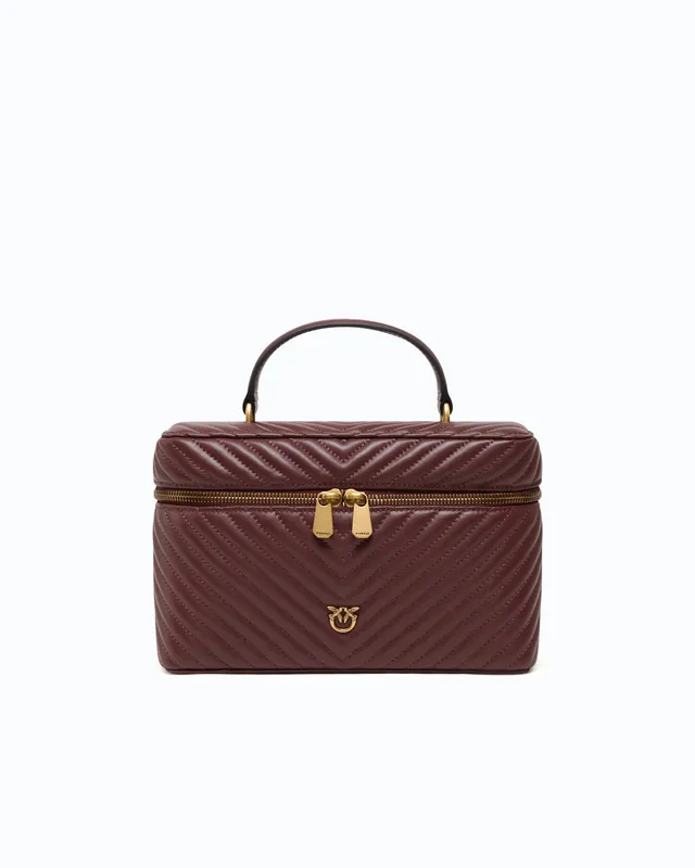 Pinko Vanity Case Classic kosmetyczka bordowa pikowana