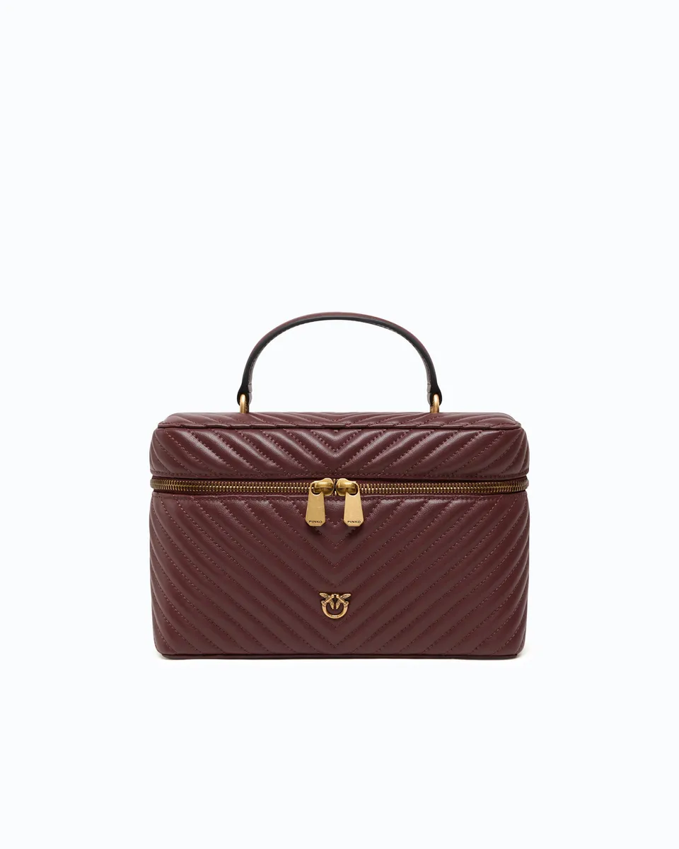 Pinko Vanity Case Classic kosmetyczka bordowa pikowana