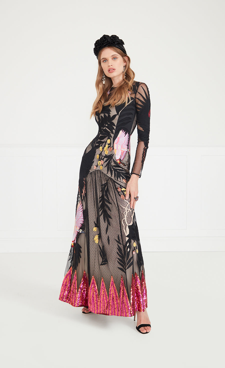 Temperley London Opera Tattoo sukienka wieczorowa Black Mix