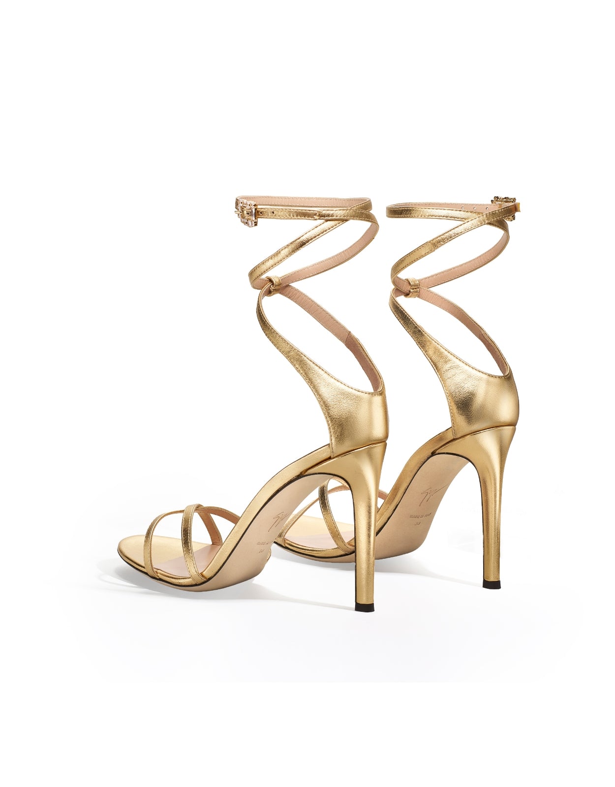Temperley London Vixen sandały skórzane Gold