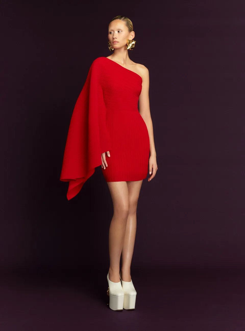 SOLACE LONDON Layne sukienka koktajlowa czerwona mini