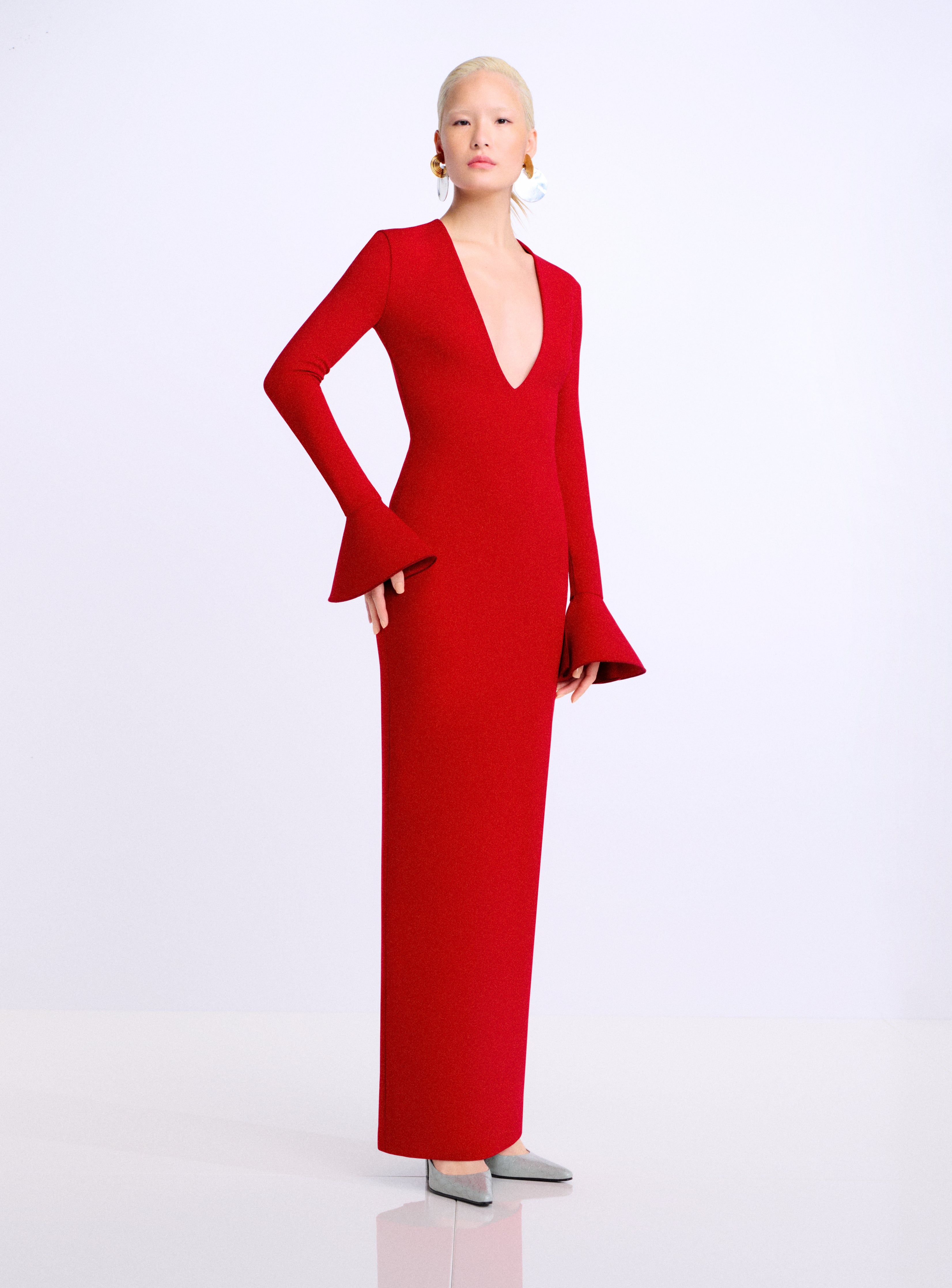 SOLACE LONDON The Hutton Maxi Dress sukienka karmazynowa