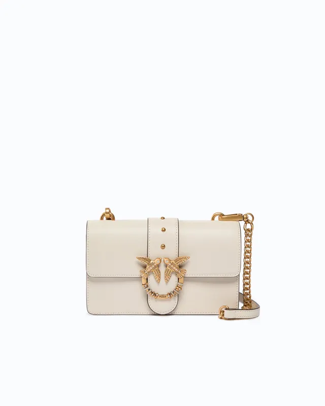 Pinko Love One Mini New Buckle torebka biała skóra