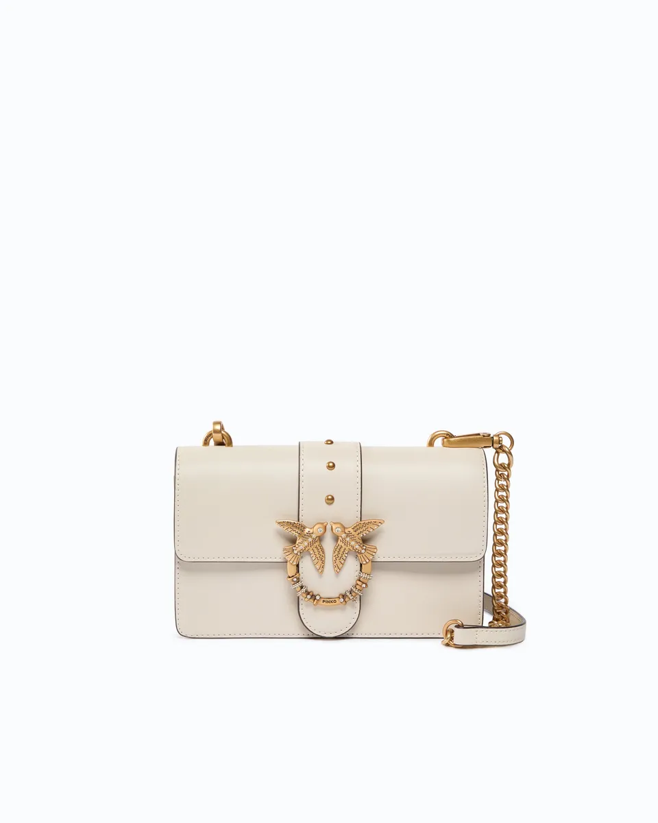 Pinko Love One Mini New Buckle torebka biała skóra