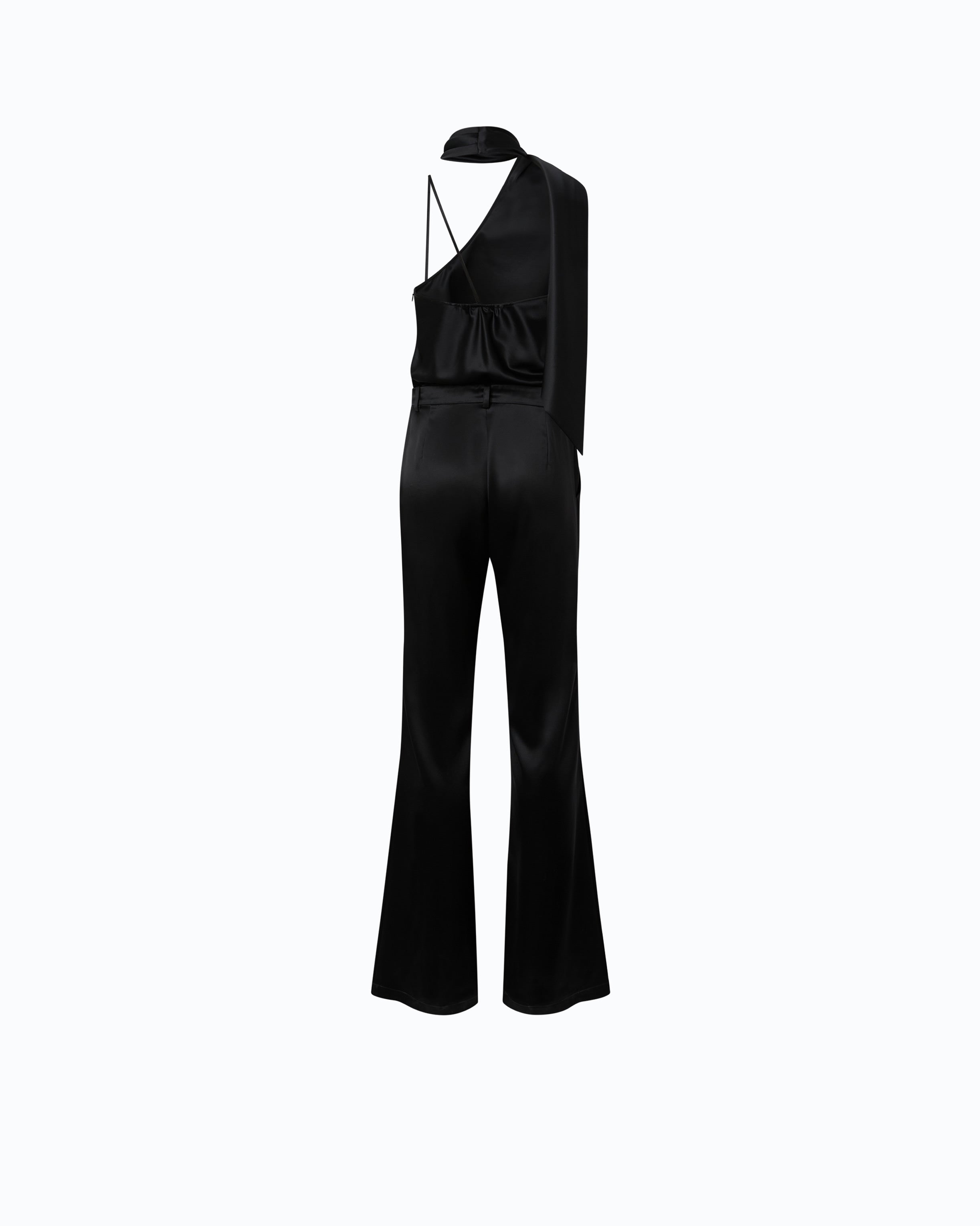 Pinko Audi Jumpsuit kombinezon czarny satynowy