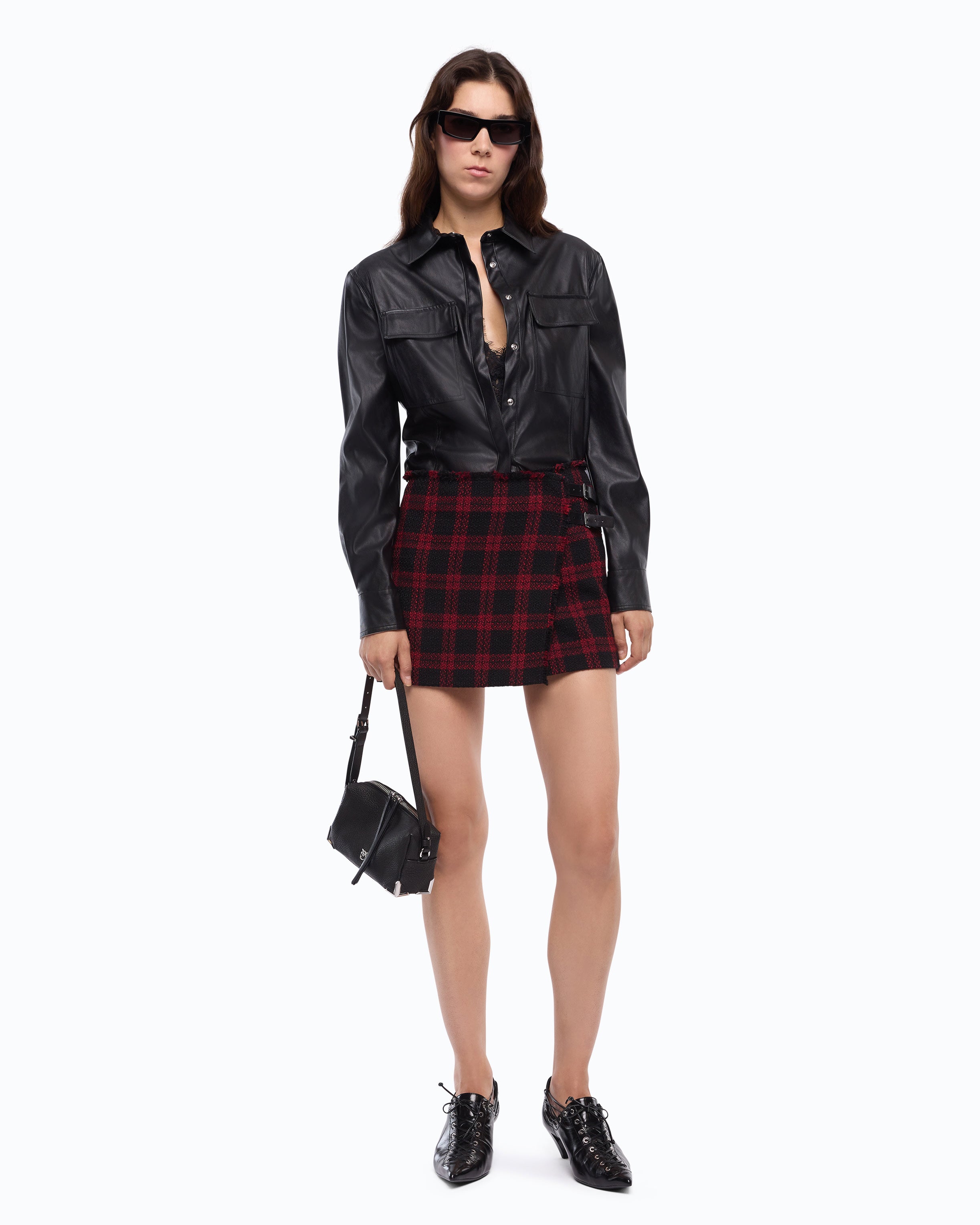 Pinko Cambria Shirt koszula skórzana czarna