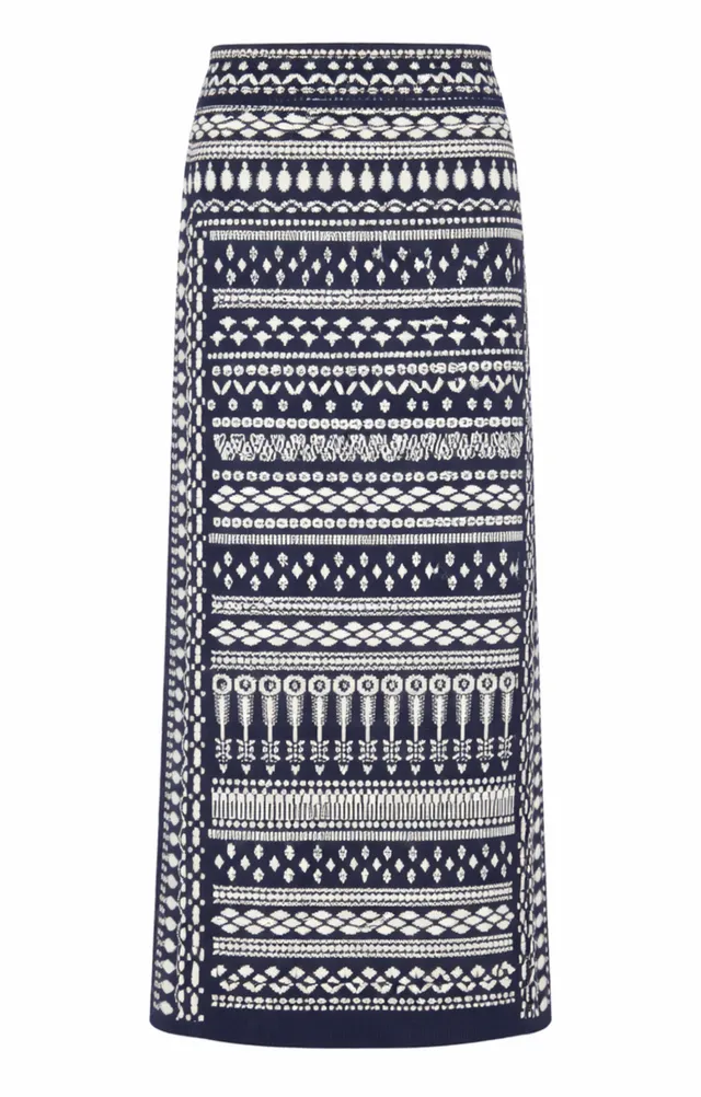 Temperley London Tlalli spódnica midi navy silver