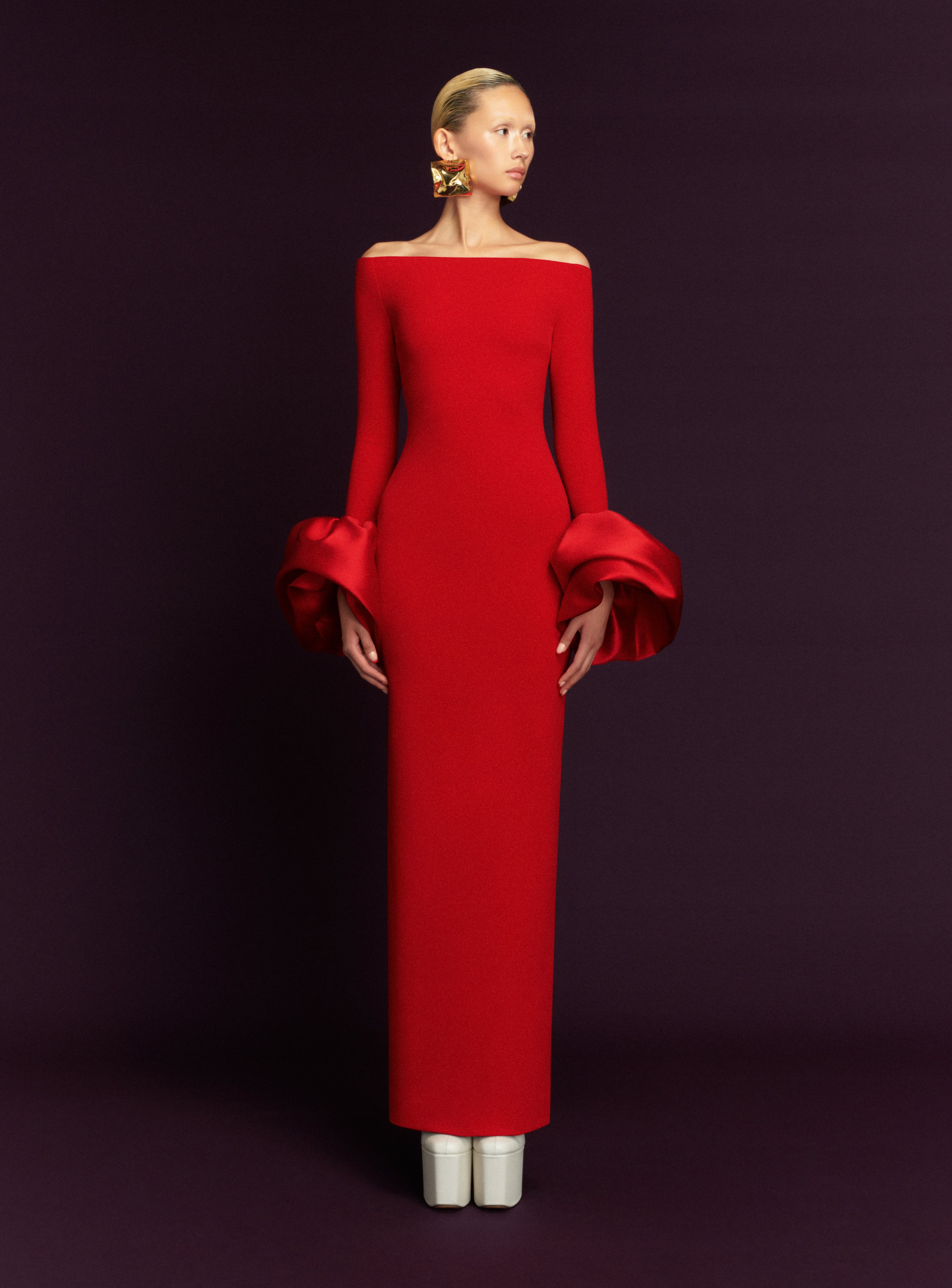 Solace London Talia sukienka wieczorowa czerwona maxi