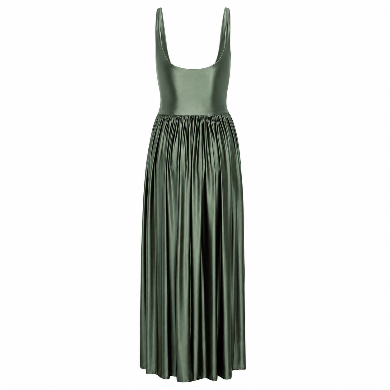 Delfi Collective Oriana sukienka wieczorowa khaki satyna