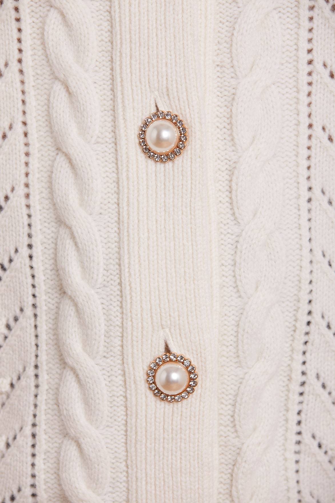 Needle & Thread Victoriana Cape peleryna Cream wełniana