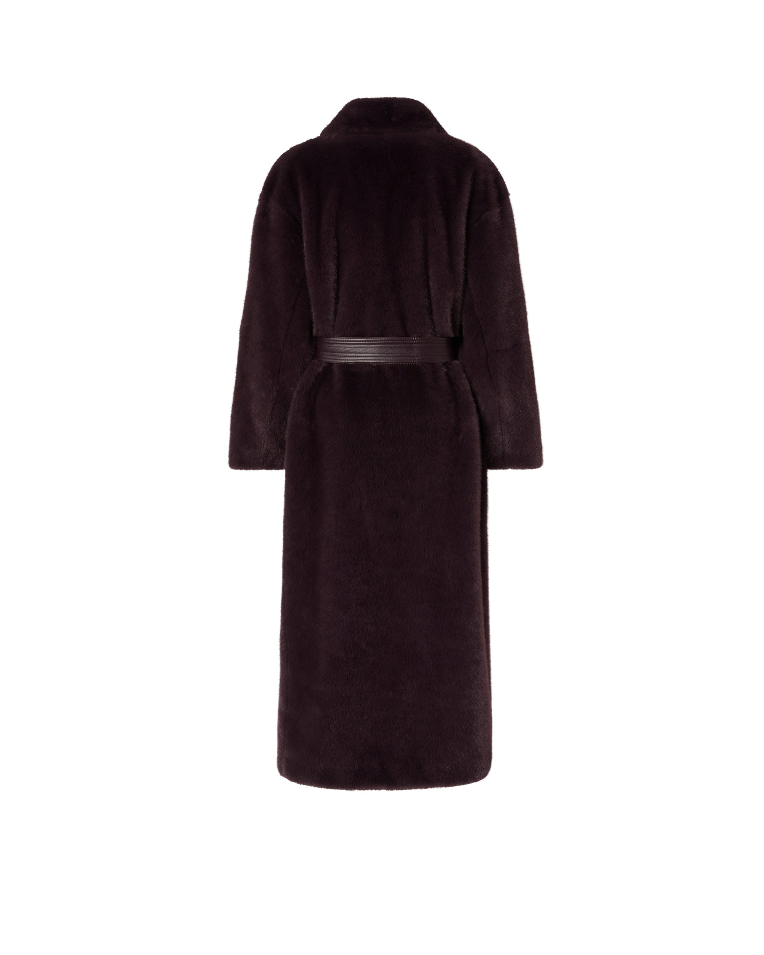 Pinko Calendula Coat płaszcz długi brązowy futro