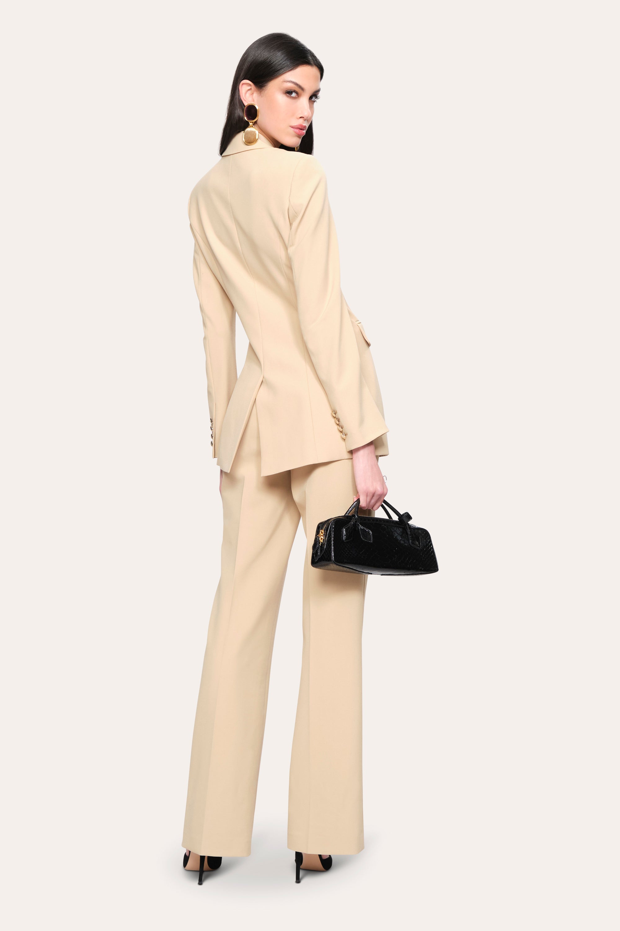 Elie Tahari Amara Blazer marynarka toffee krepa