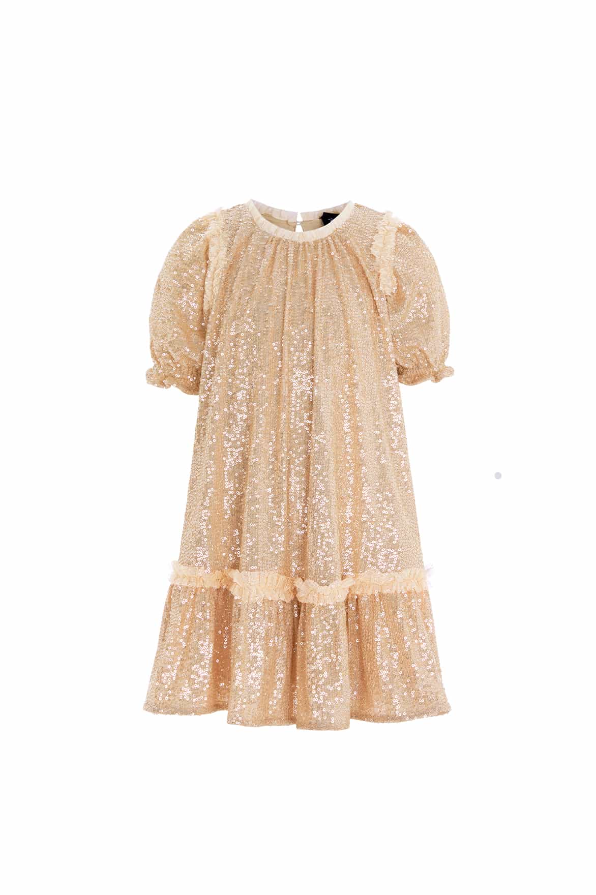 Needle & Thread Starlight Kids Dress sukienka beżowa cekinowa