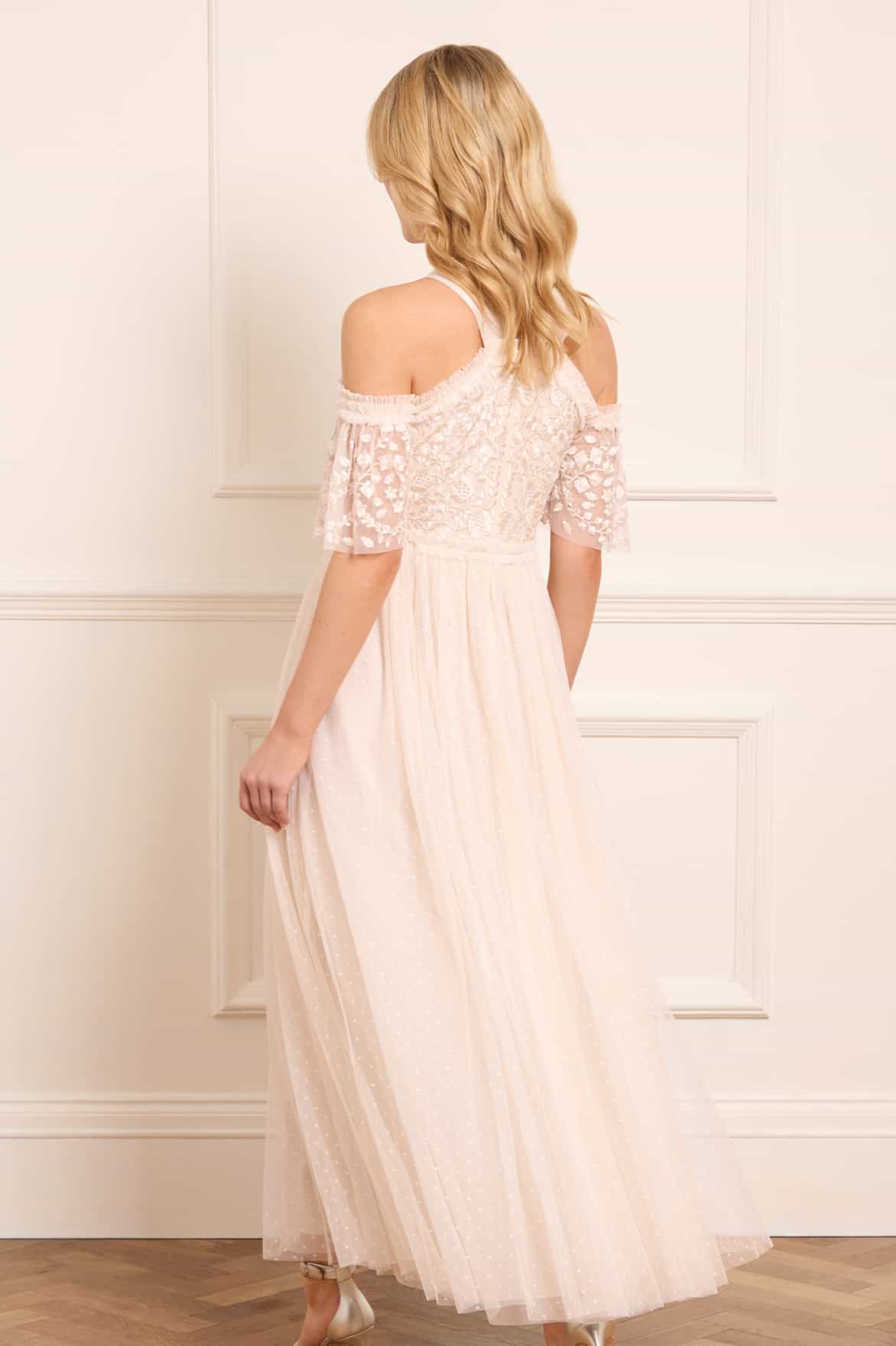 Needle & Thread Primrose Bodice Ankle Gown suknia kremowa haft