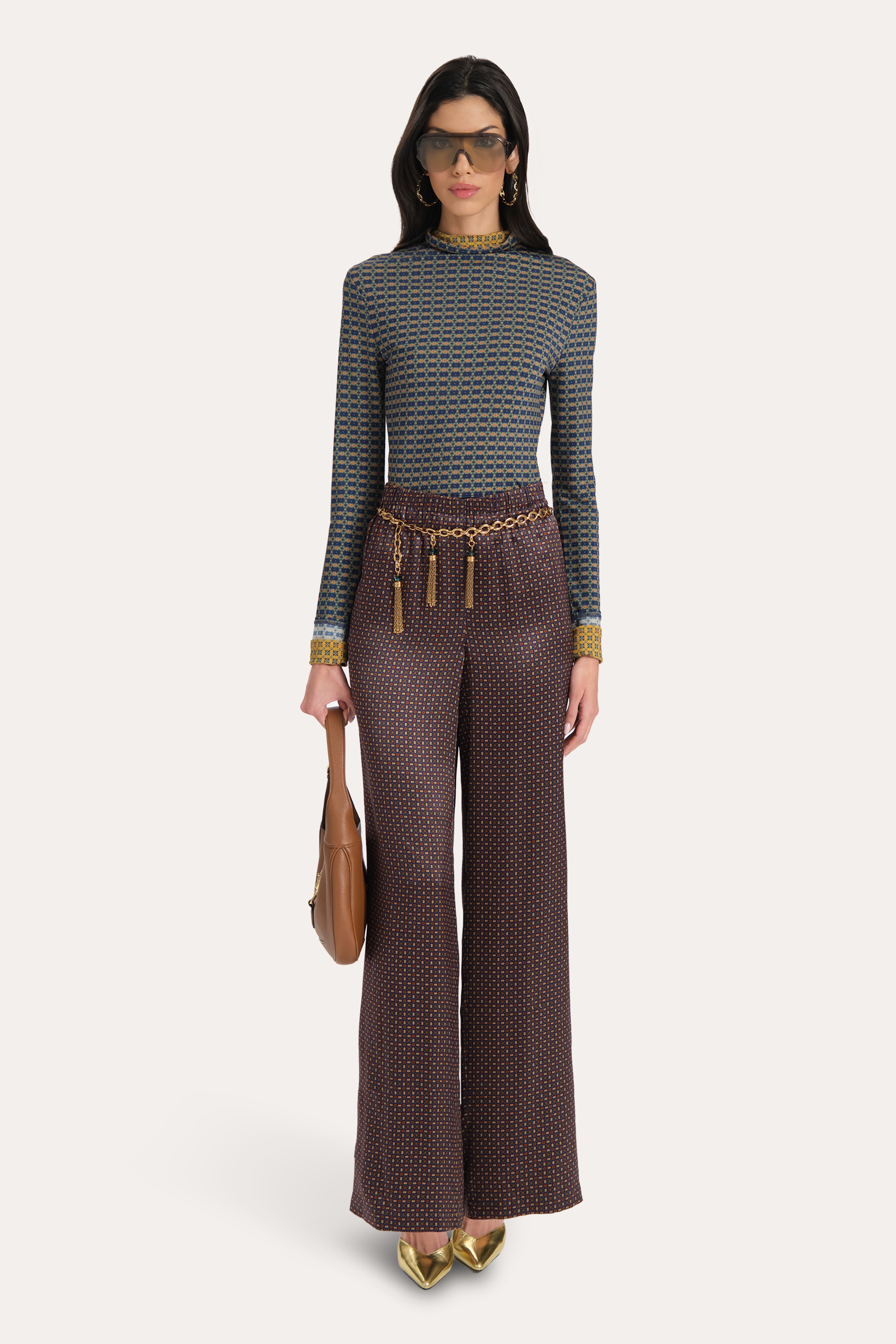 Elie Tahari Molly Reversible Top top golfik dwustronny