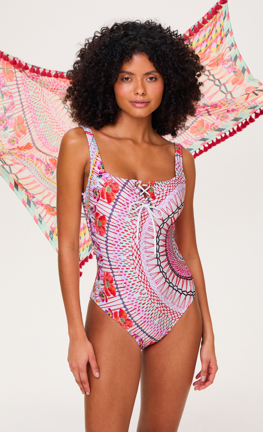Temperley London Pomegranate strój kąpielowy Pink Mix